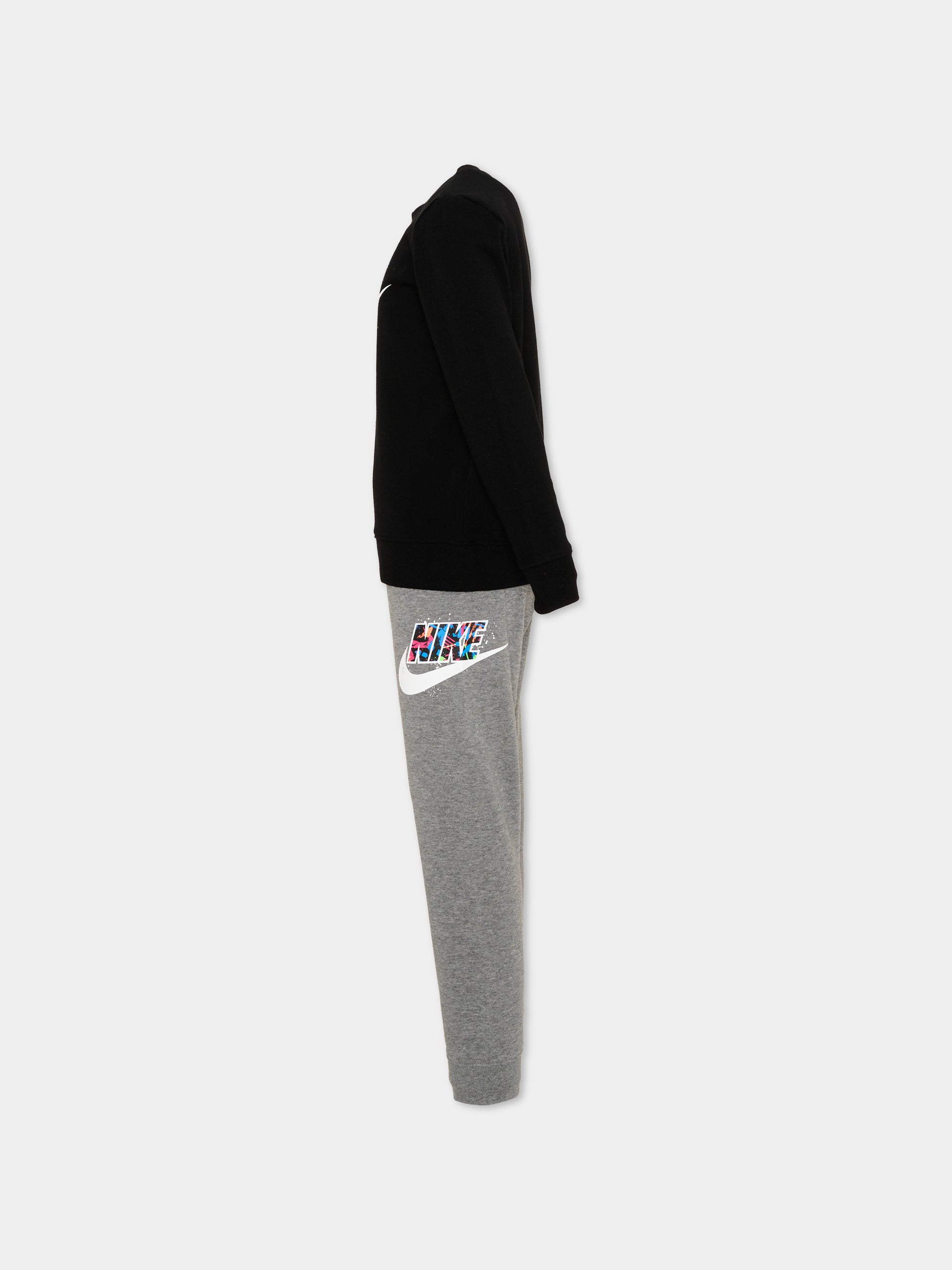Completo sportivo nero per bambina con logo,Nike,86J175 GEH