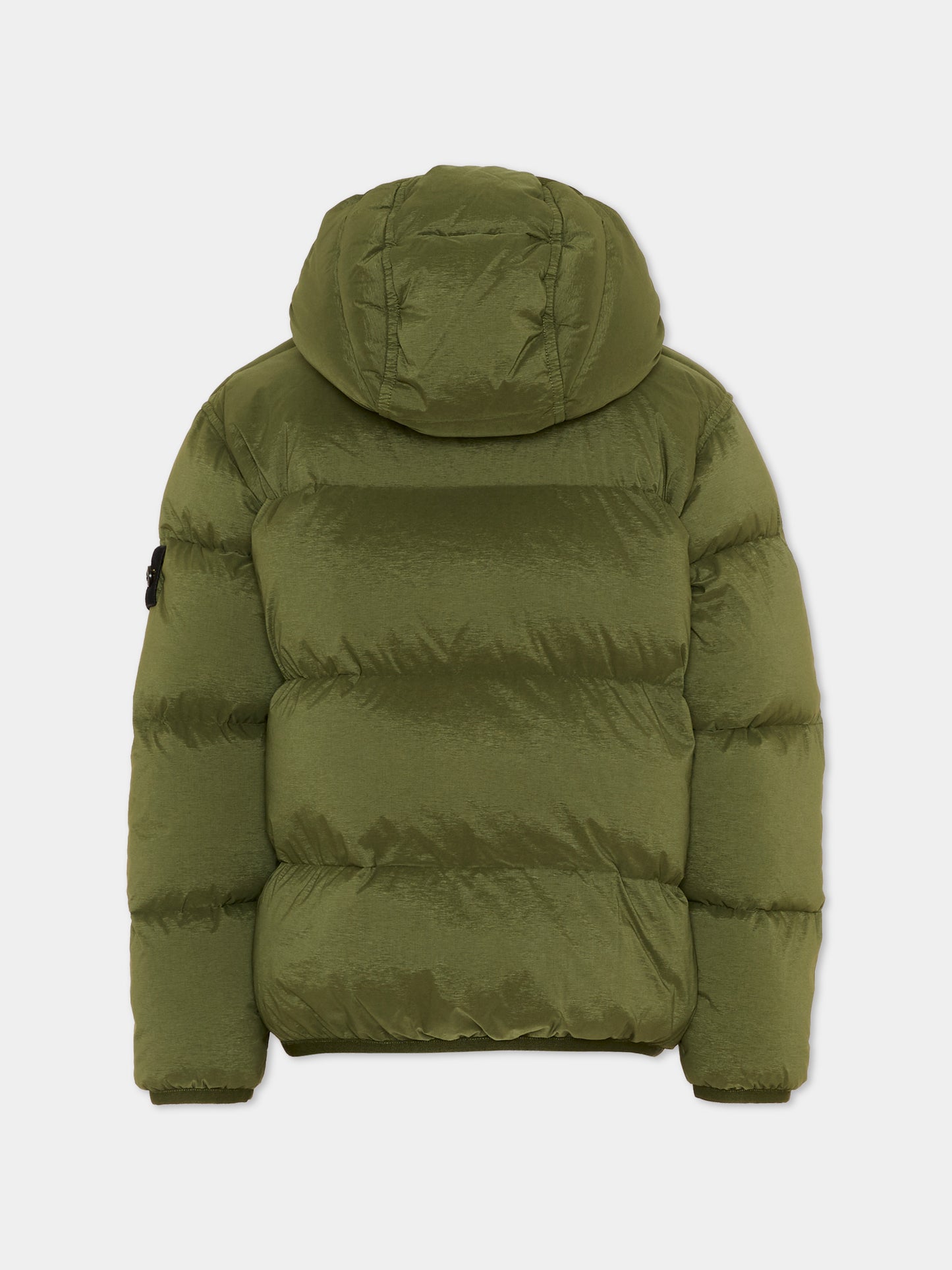 Piumino verde per bambino con patch logo,Stone Island Junior,L2S16 4100004 S0028 V005G