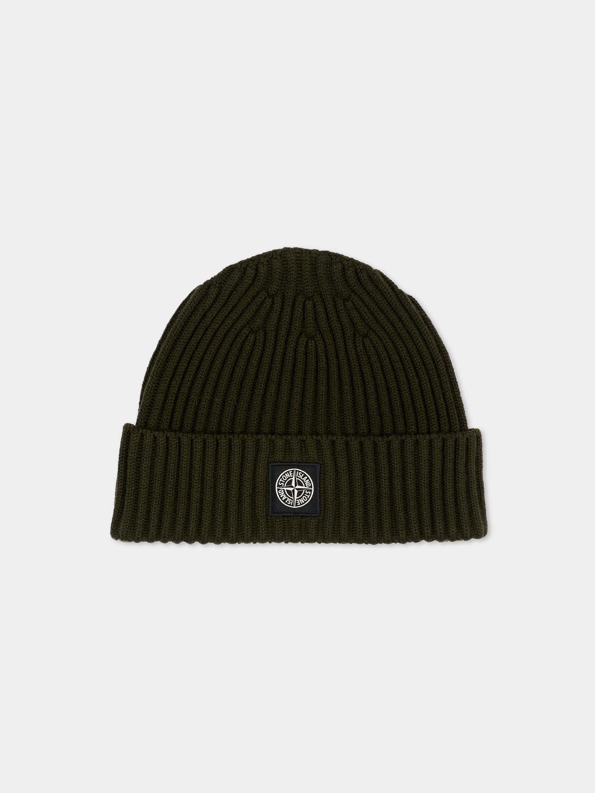 Berretto verde per bambino con logo,Stone Island Junior,L2S16 N100007 S0C03 V005G