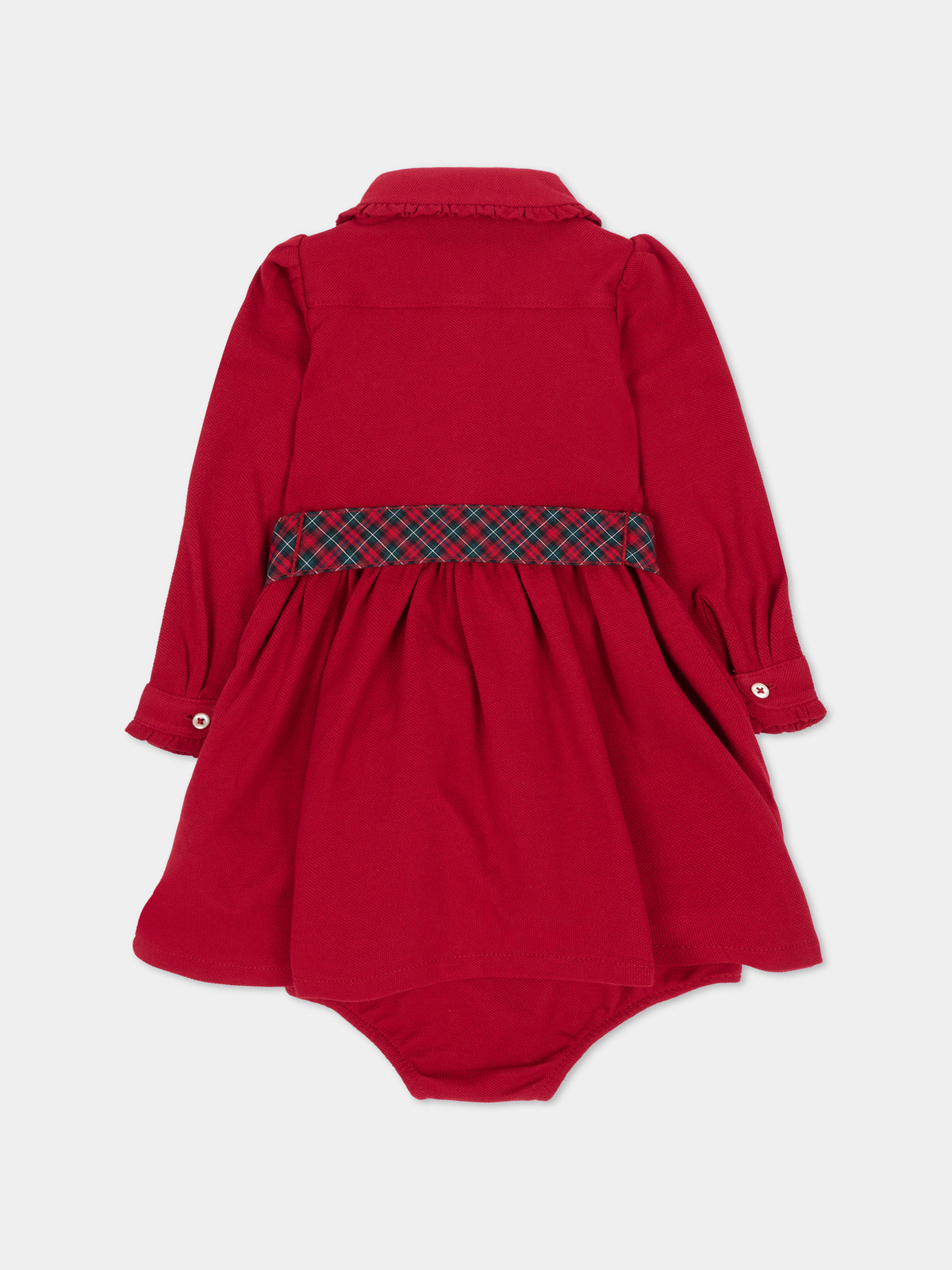 Vestito rosso per neonata tartan,Ralph Lauren Kids,B28633001