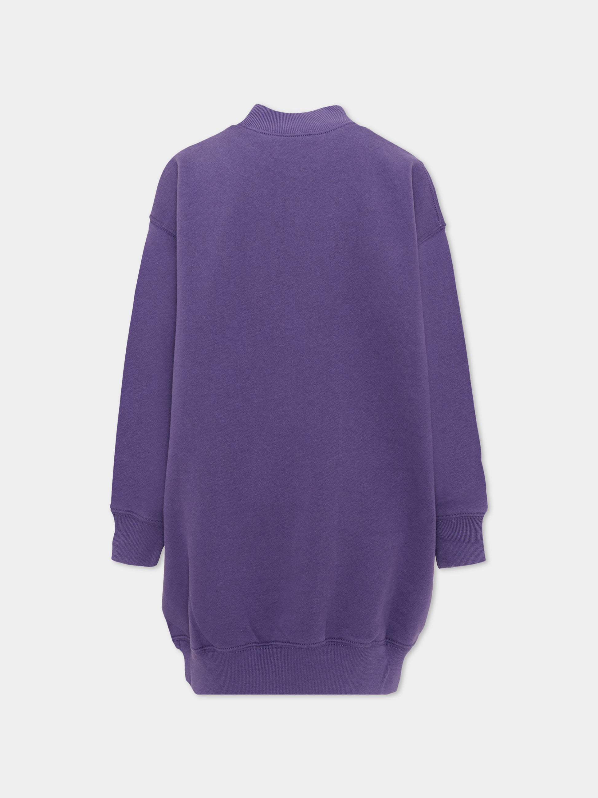 Vestito a manica lunga viola Polo Bear per bambina,Ralph Lauren Kids,B26297001
