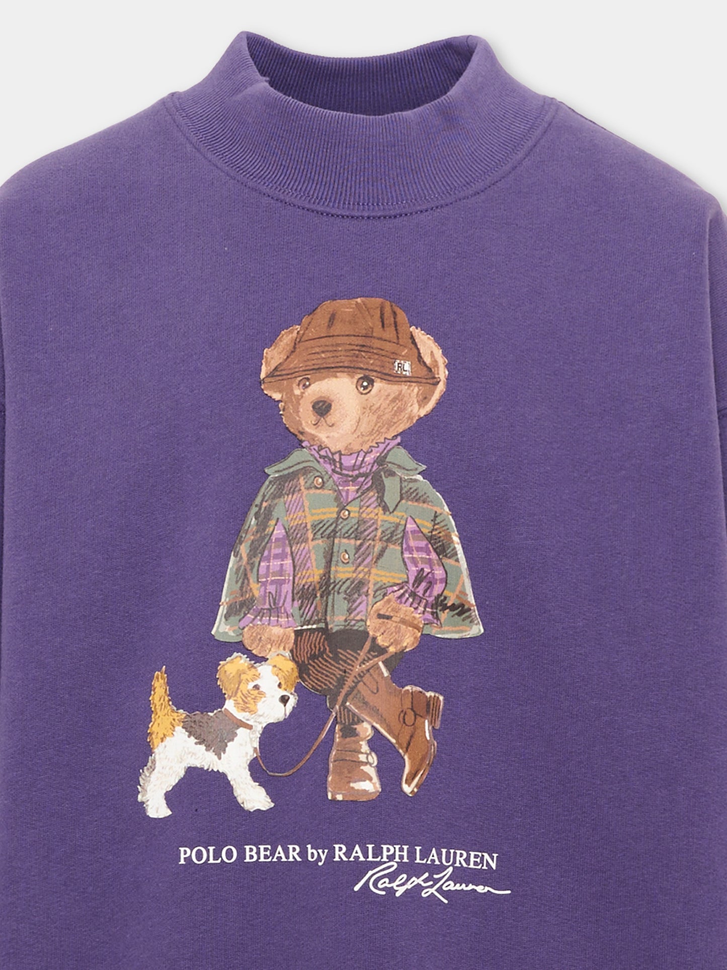 Vestito a manica lunga viola Polo Bear per bambina,Ralph Lauren Kids,B26297001