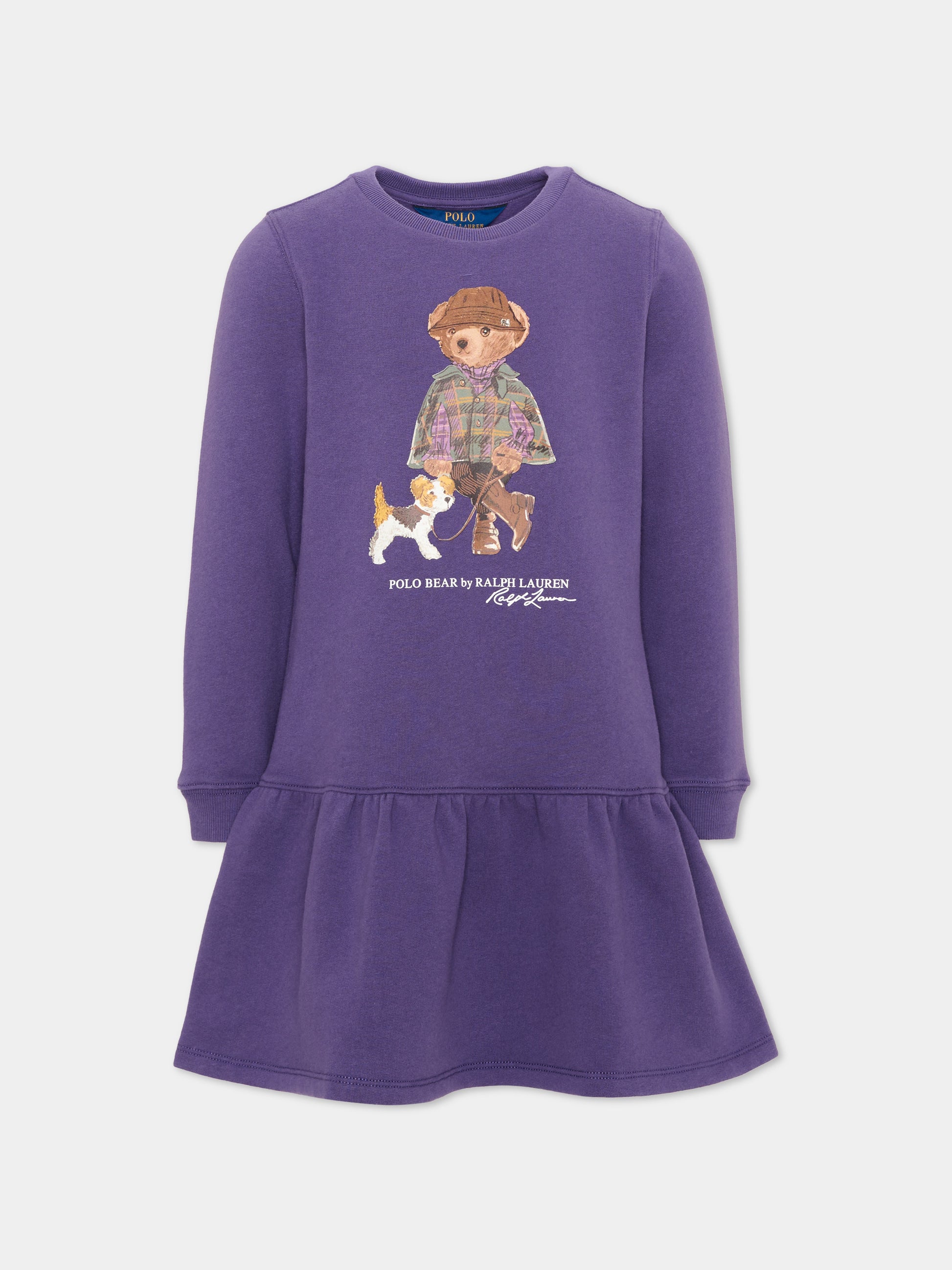 Vestito viola per bambina con logo,Ralph Lauren Kids,B26294001