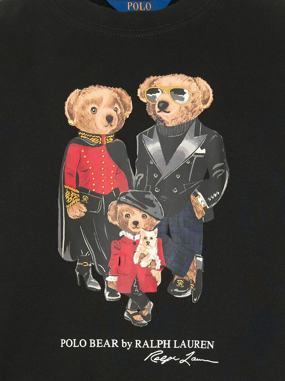 Felpa girocollo nera con orso per bambini,Ralph Lauren Kids,B31542001