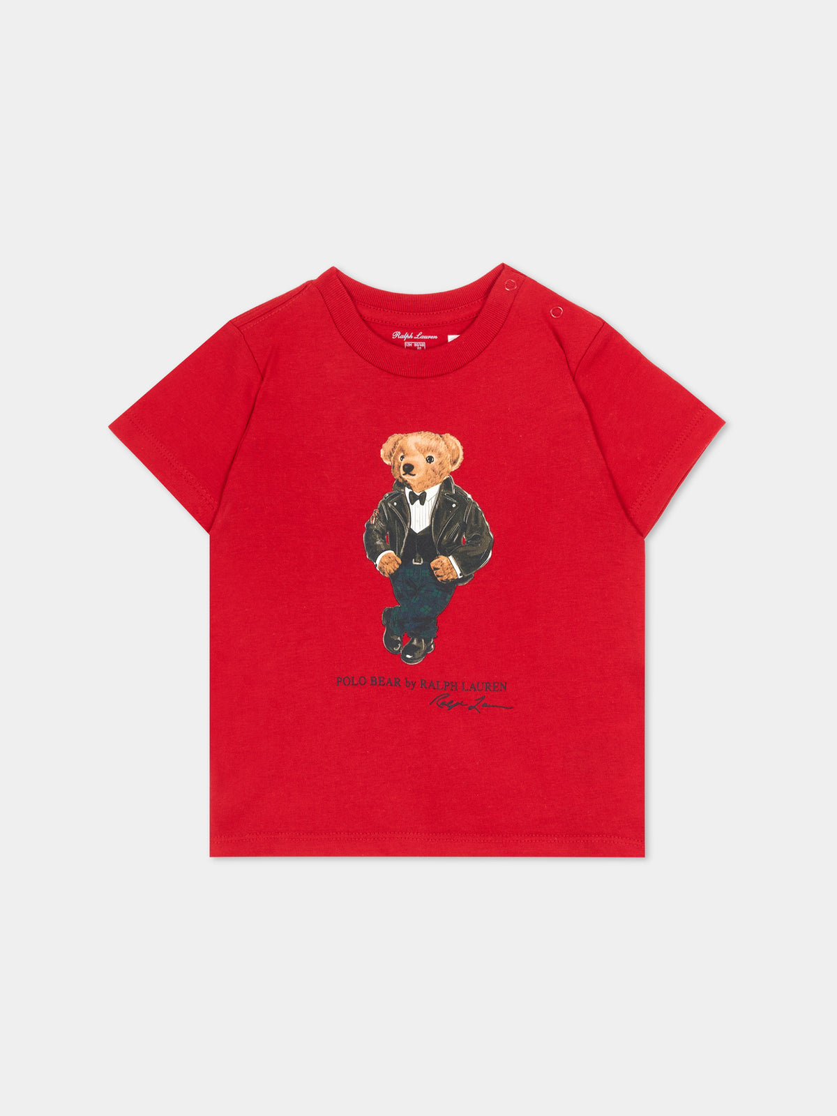 T-shirt a manica corta rossa per neonato,Ralph Lauren Kids,B29156001