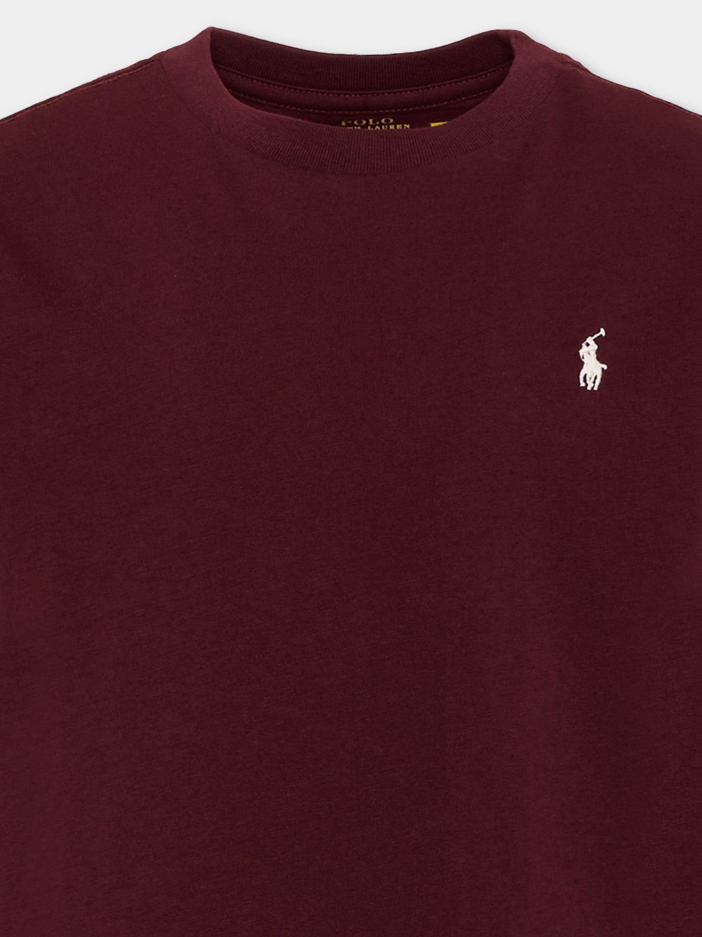 T-Shirt bordeaux per bambini con Pony,Ralph Lauren Kids,832904522
