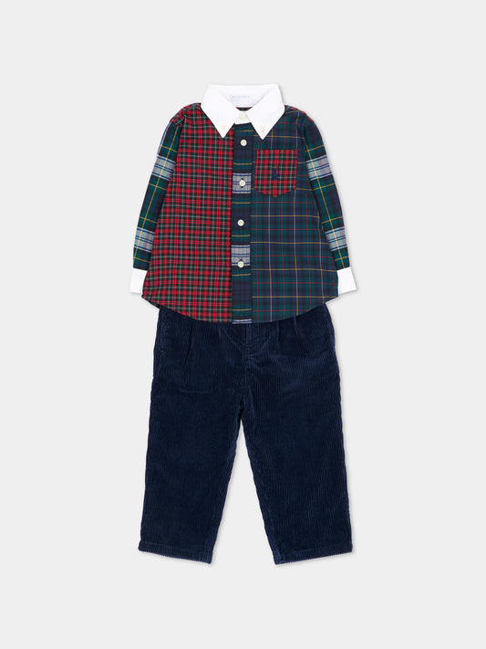 Completo sportivo lungo tartan per neonato,Ralph Lauren Kids,B28716001
