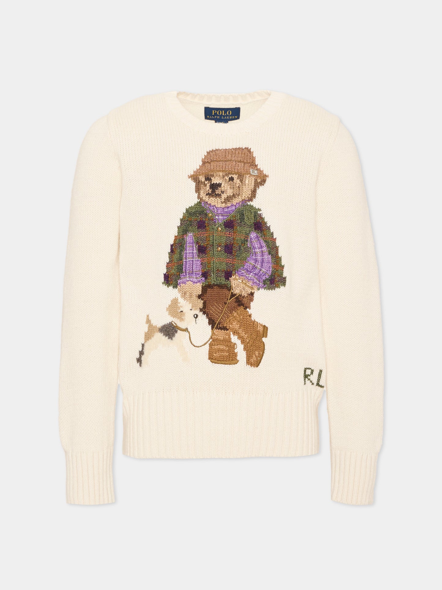 Maglione avorio per bambina con Polo Bear,Ralph Lauren Kids,B26004001