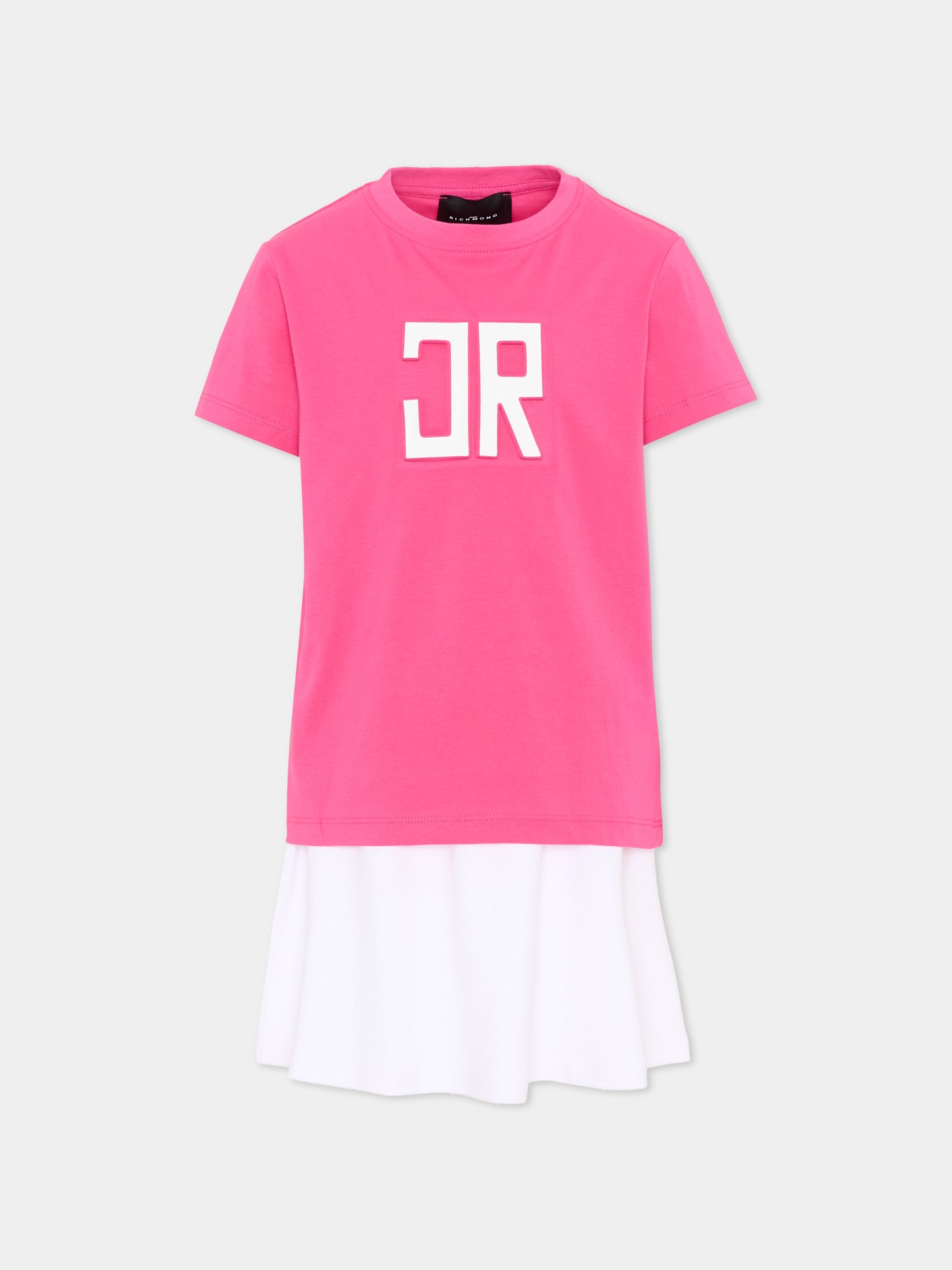 Completo sportivo fucsia per bambina con logo,Richmond,RGP26005CJ FUCHS.P/WH