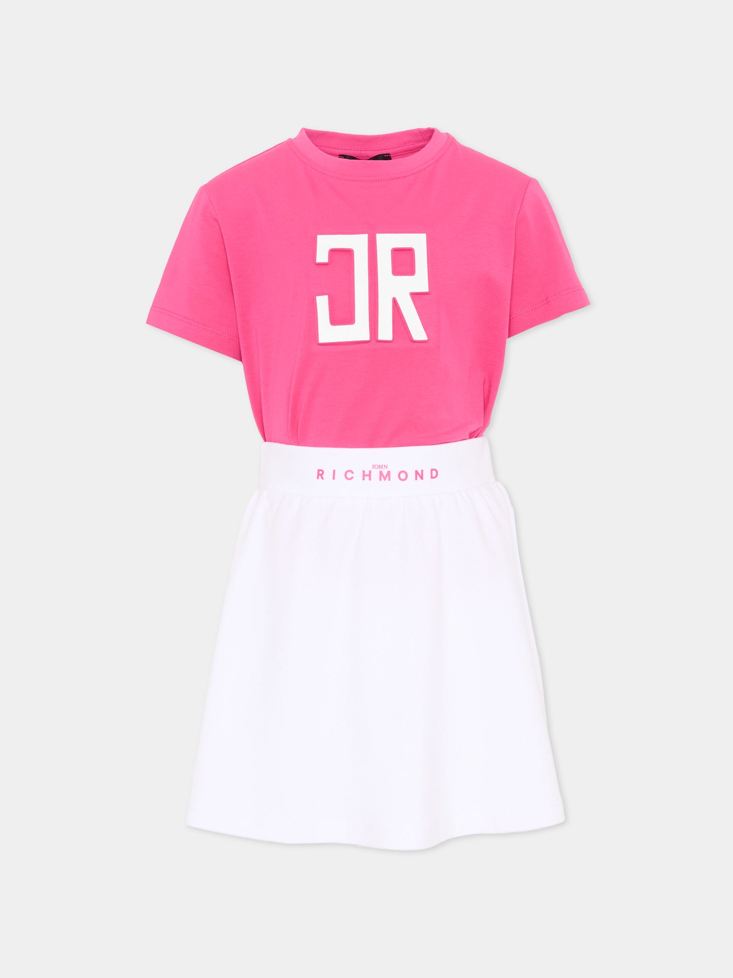 Completo sportivo fucsia per bambina con logo,Richmond,RGP26005CJ FUCHS.P/WH