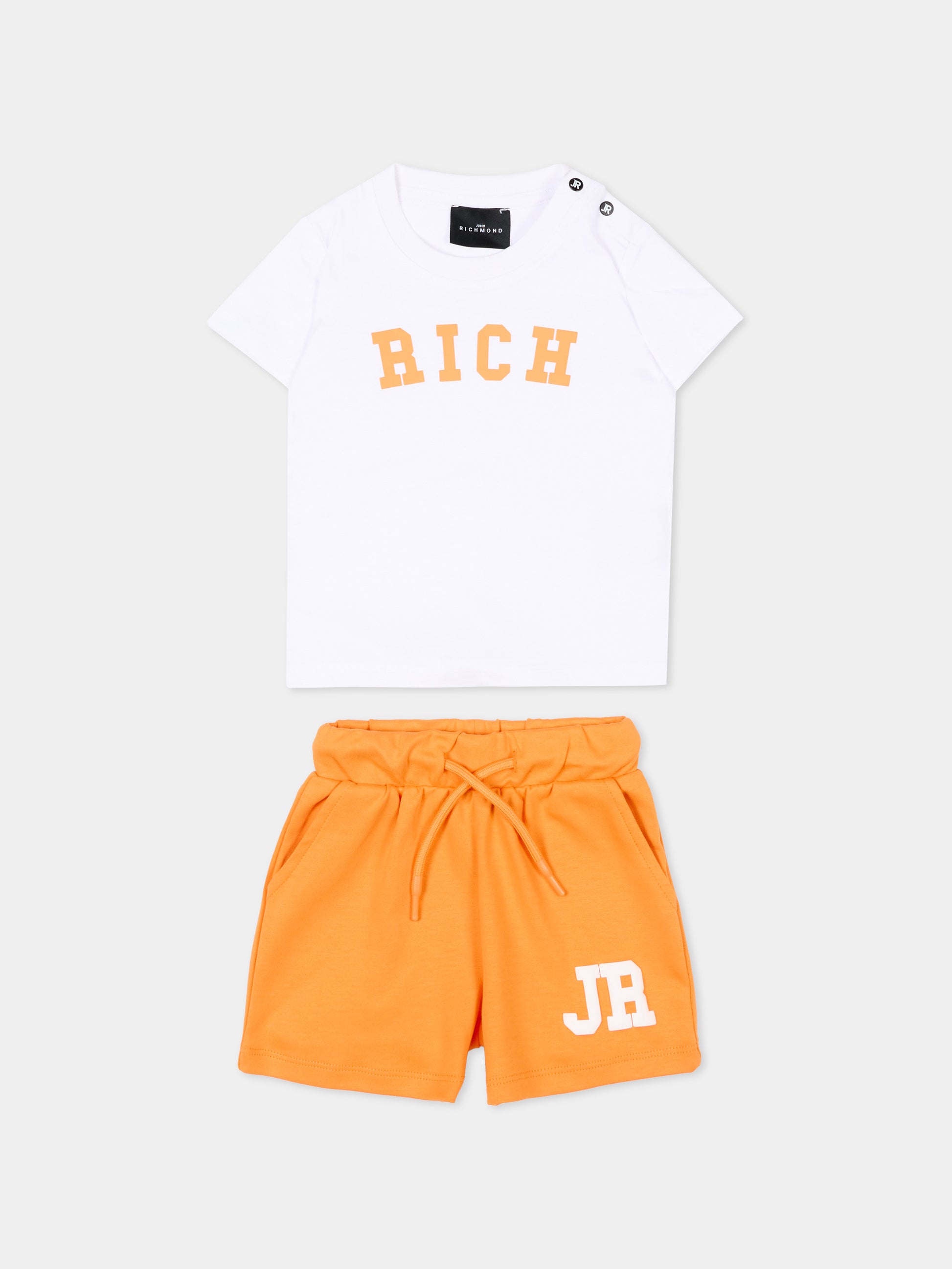 Completo sportivo bianco per neonato con logo,Richmond,RIP26022CJ WHITE/O.P.