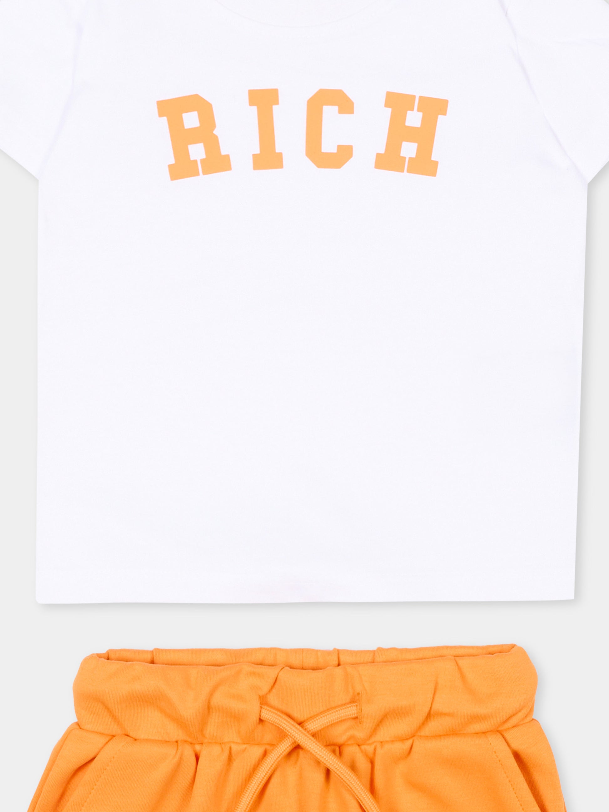 Completo sportivo bianco per neonato con logo,Richmond,RIP26022CJ WHITE/O.P.