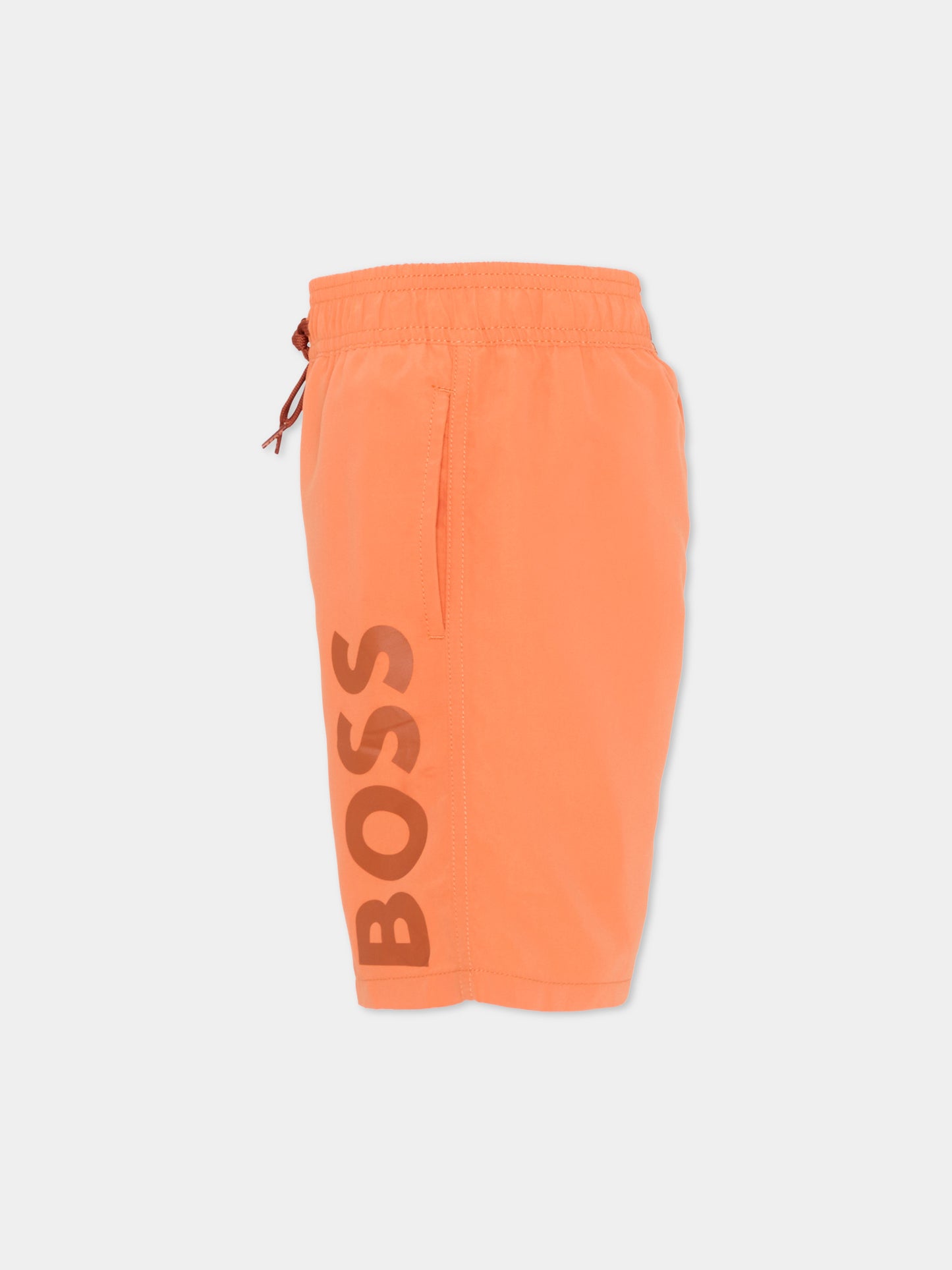 Boxer mare arancione per bambino con logo,Boss,J51973 415