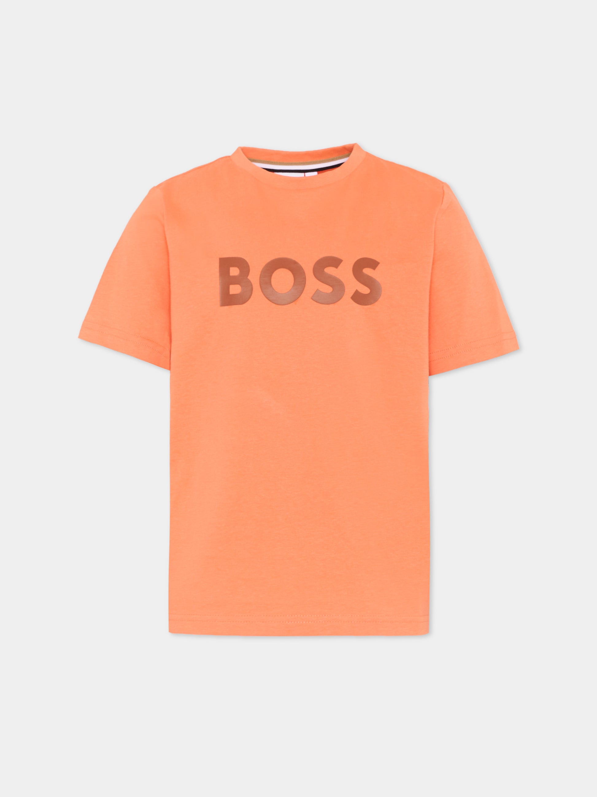 T-shirt rossa logo frontale per bambino,Boss,J52030 415