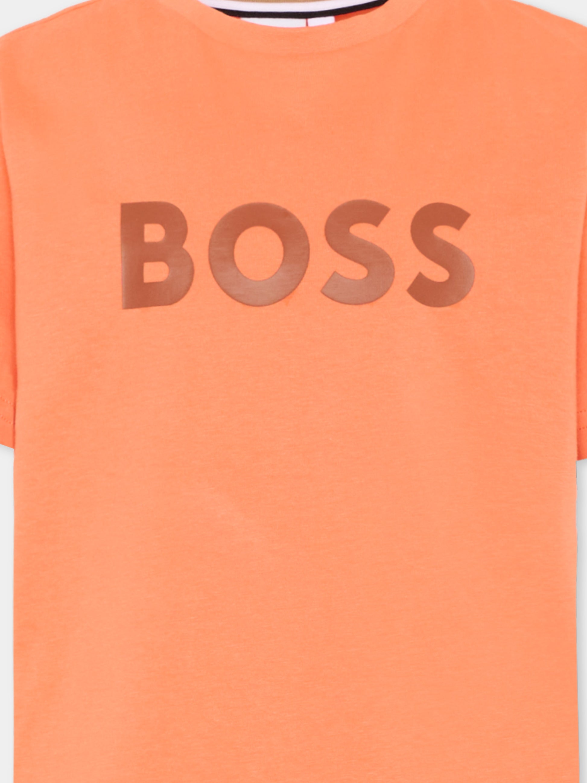 T-shirt rossa logo frontale per bambino,Boss,J52030 415