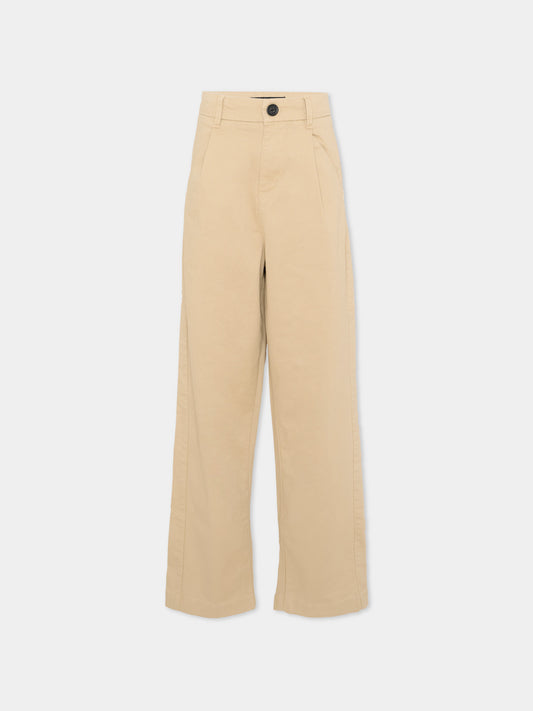 Pantaloni beige per bambino con logo,Karl Lagerfeld Kids,Z30422 296