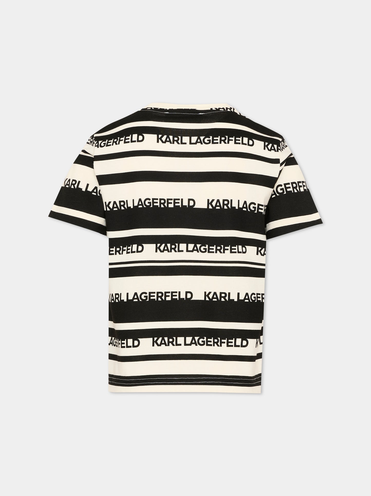 T-Shirt avorio per bambino con logo,Karl Lagerfeld Kids,Z30433 122