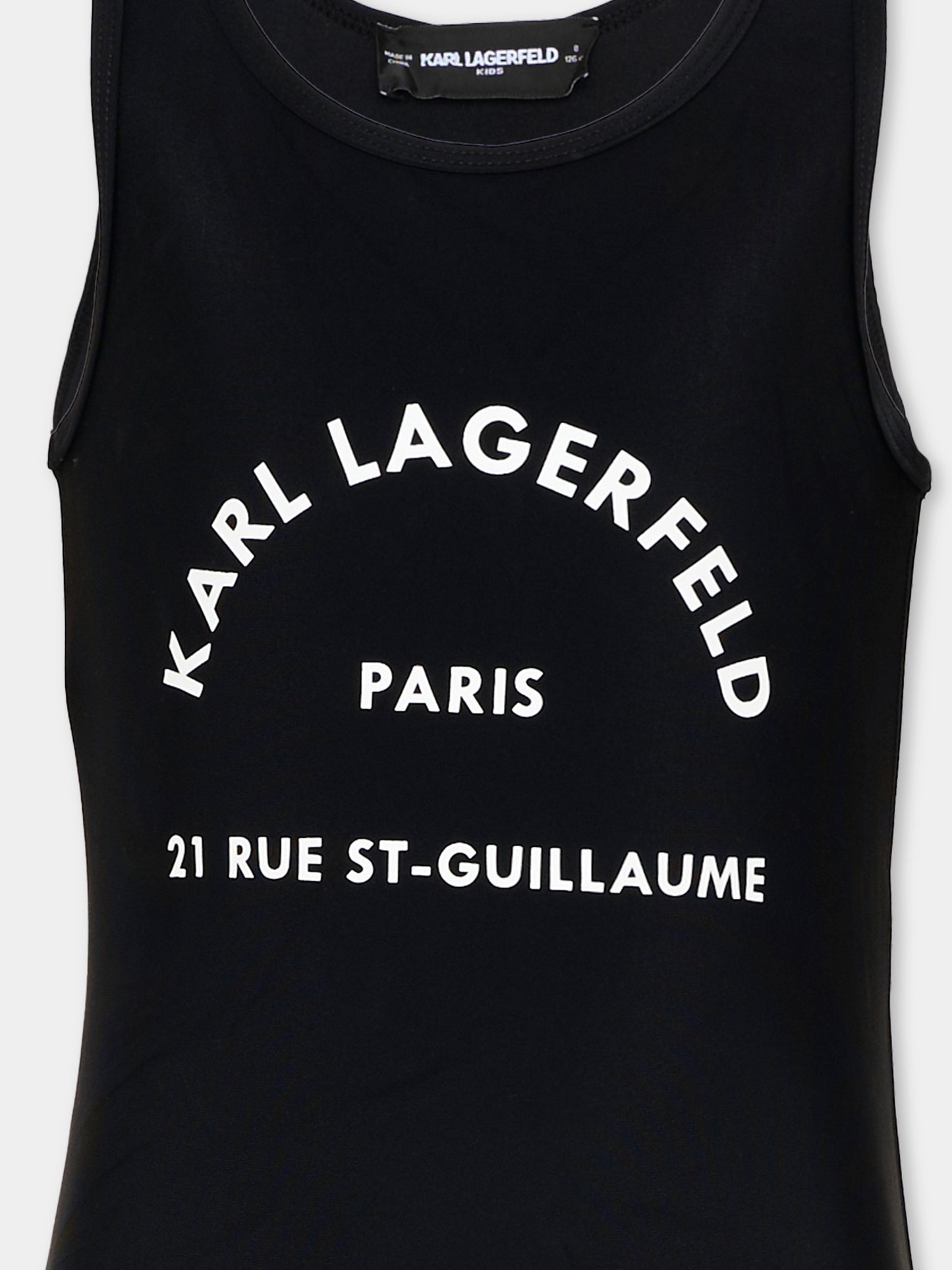 Costume intero nero per bambina con logo,Karl Lagerfeld Kids,Z30444 09B