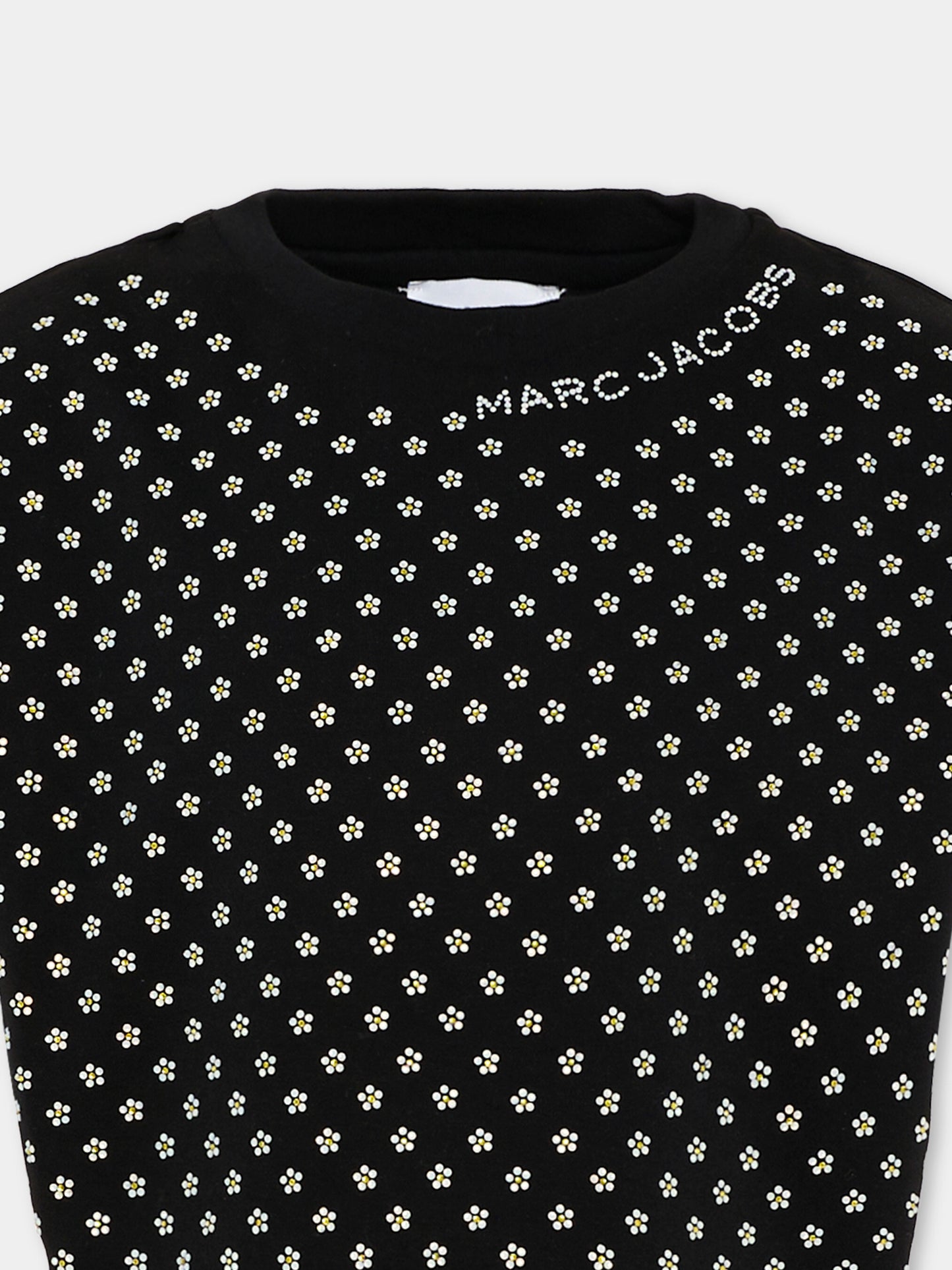 Top nero per bambina con margherite strass,Marc Jacobs,W60459 09B