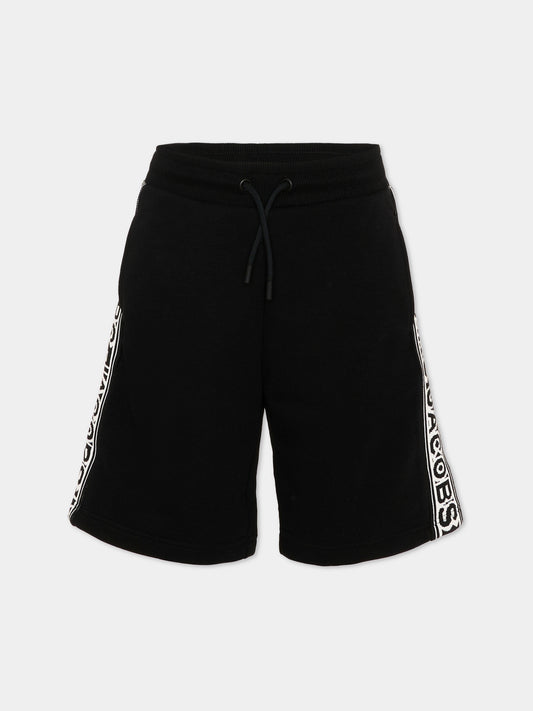 Shorts sportivi neri per bambini con logo,Marc Jacobs,W60481 09B