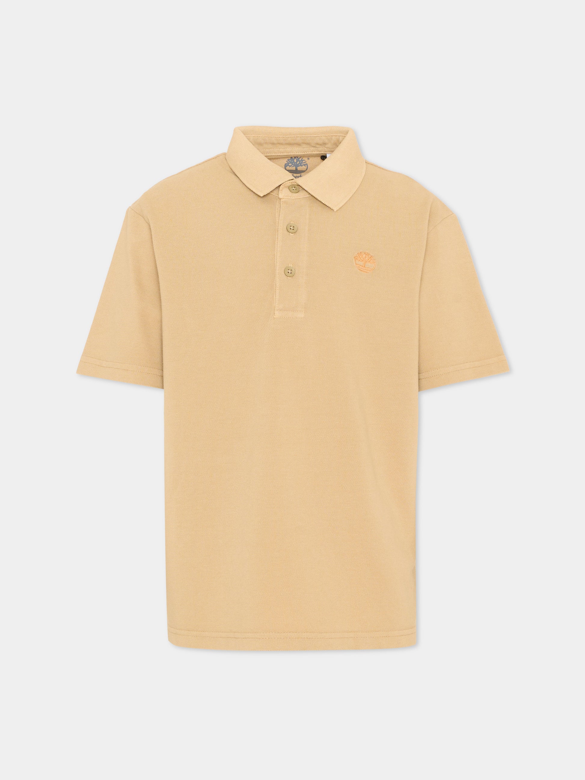 Polo beige per bambino con logo,Timberland,T60442 276