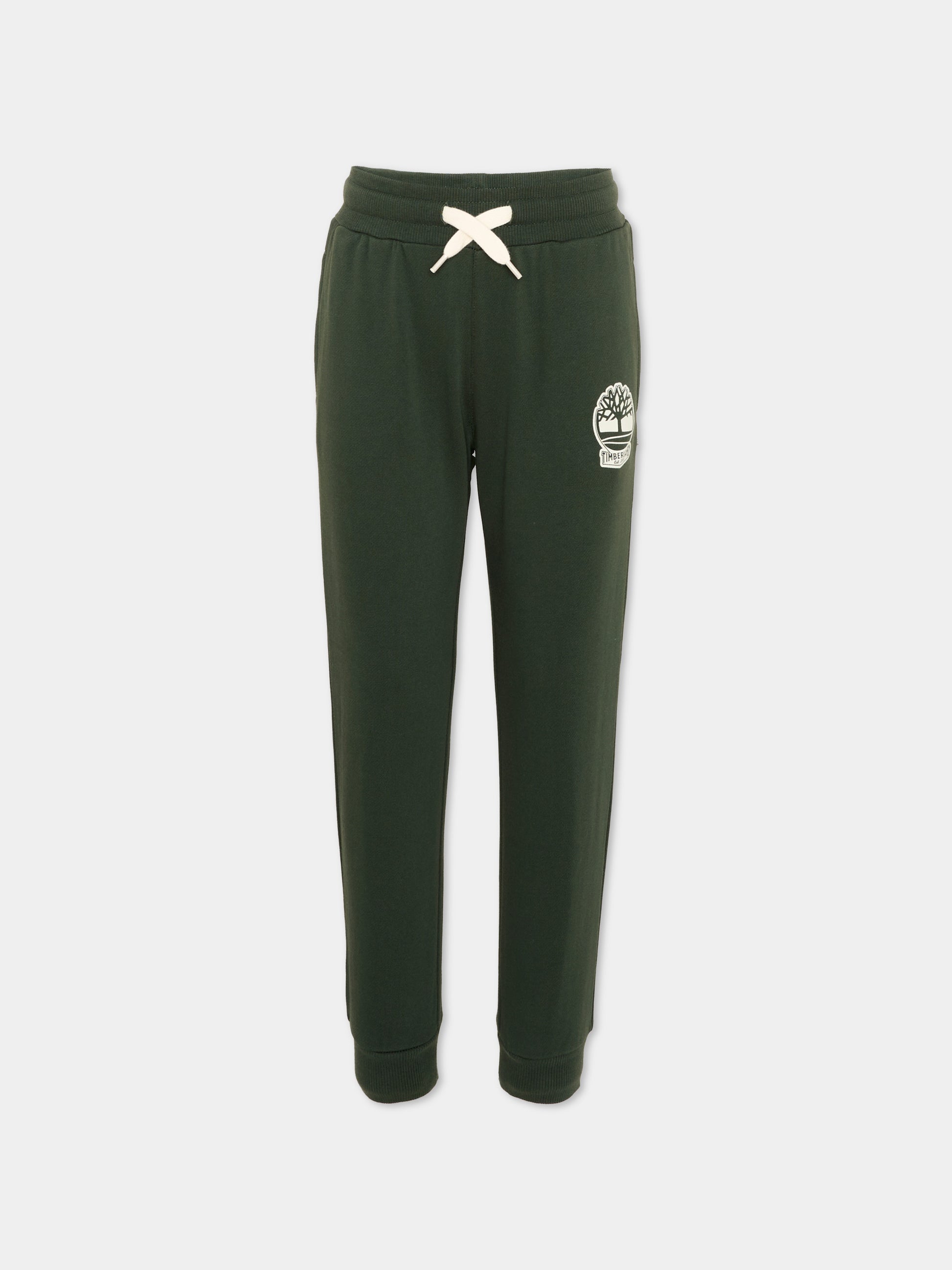 Pantaloni sportivi verdi per bambino con logo,Timberland,T60461 72A