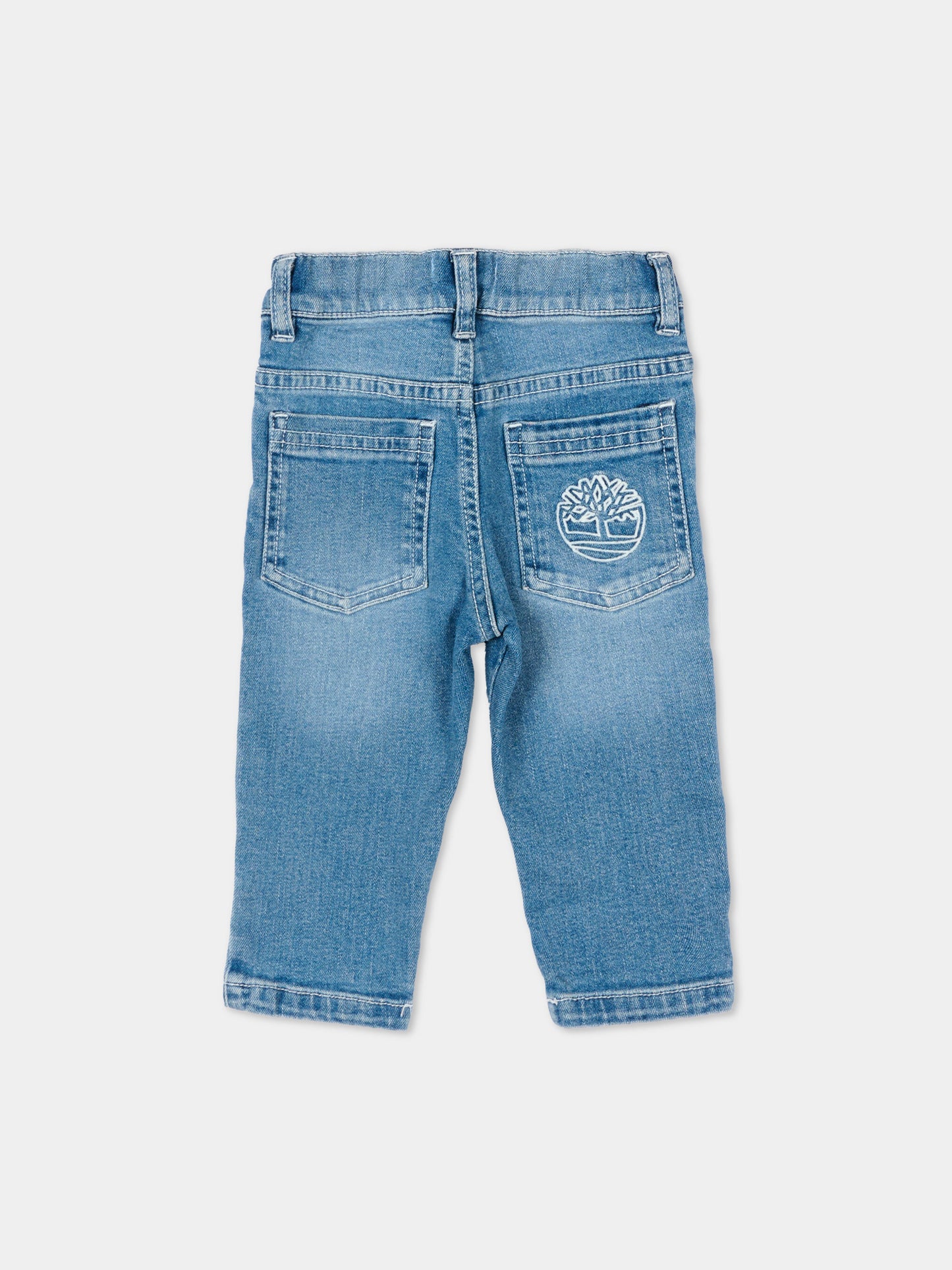 Jeans denim per neonato con Tree Logo,Timberland,T60496 Z18