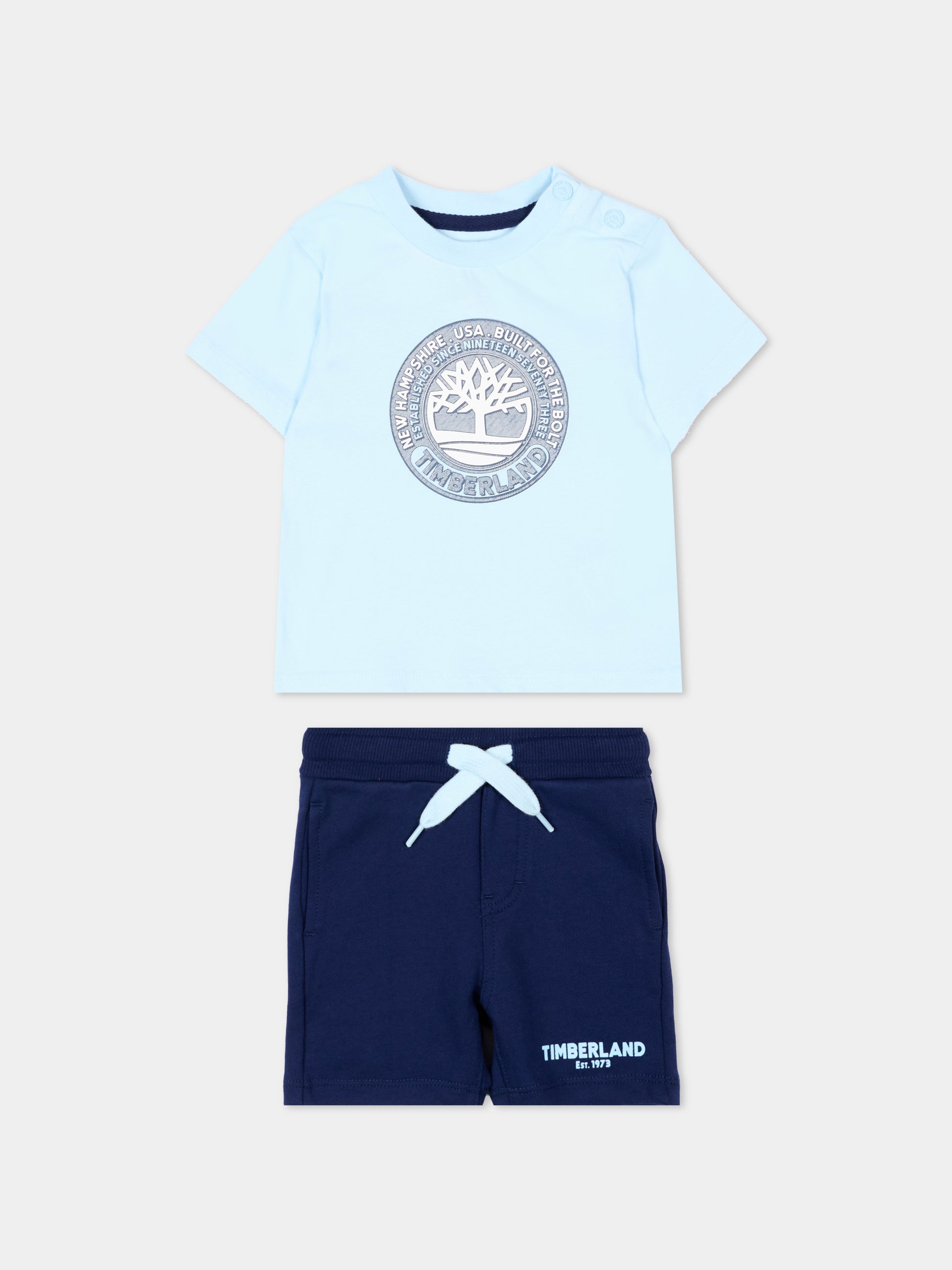 Completo sportivo blu per neonato logo,Timberland,T60503 84N