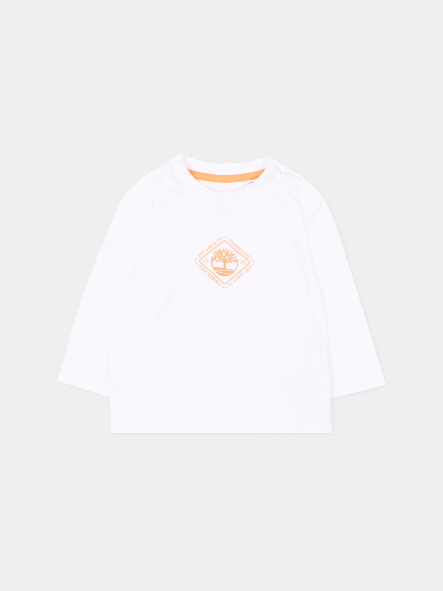 T-shirt a manica lunga bianca per neonato,Timberland,T60507 10P