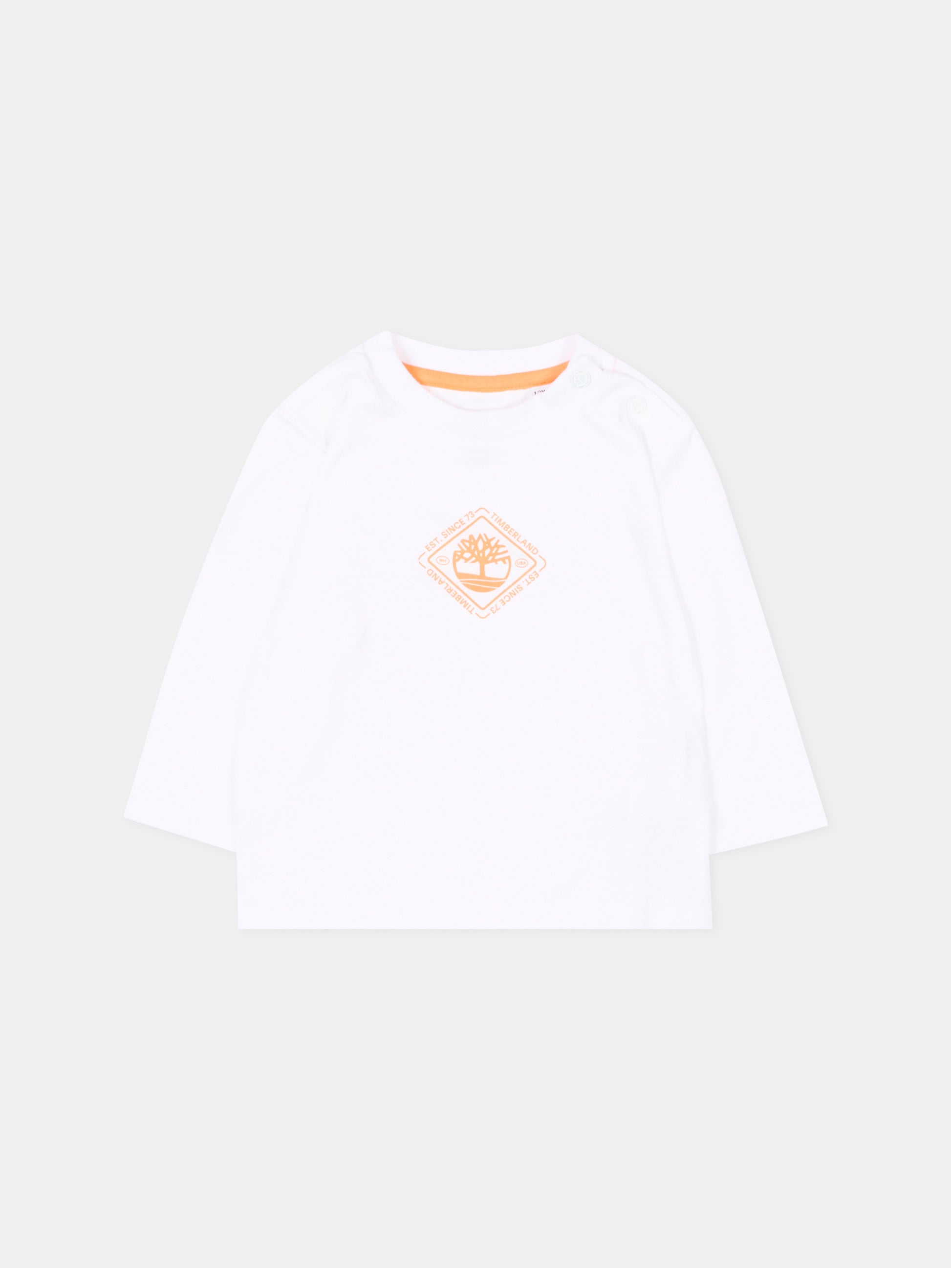 T-shirt a manica lunga bianca per neonato,Timberland,T60507 10P