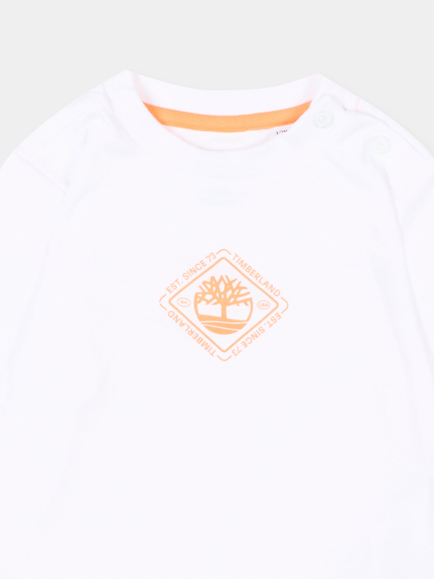 T-shirt a manica lunga bianca per neonato,Timberland,T60507 10P