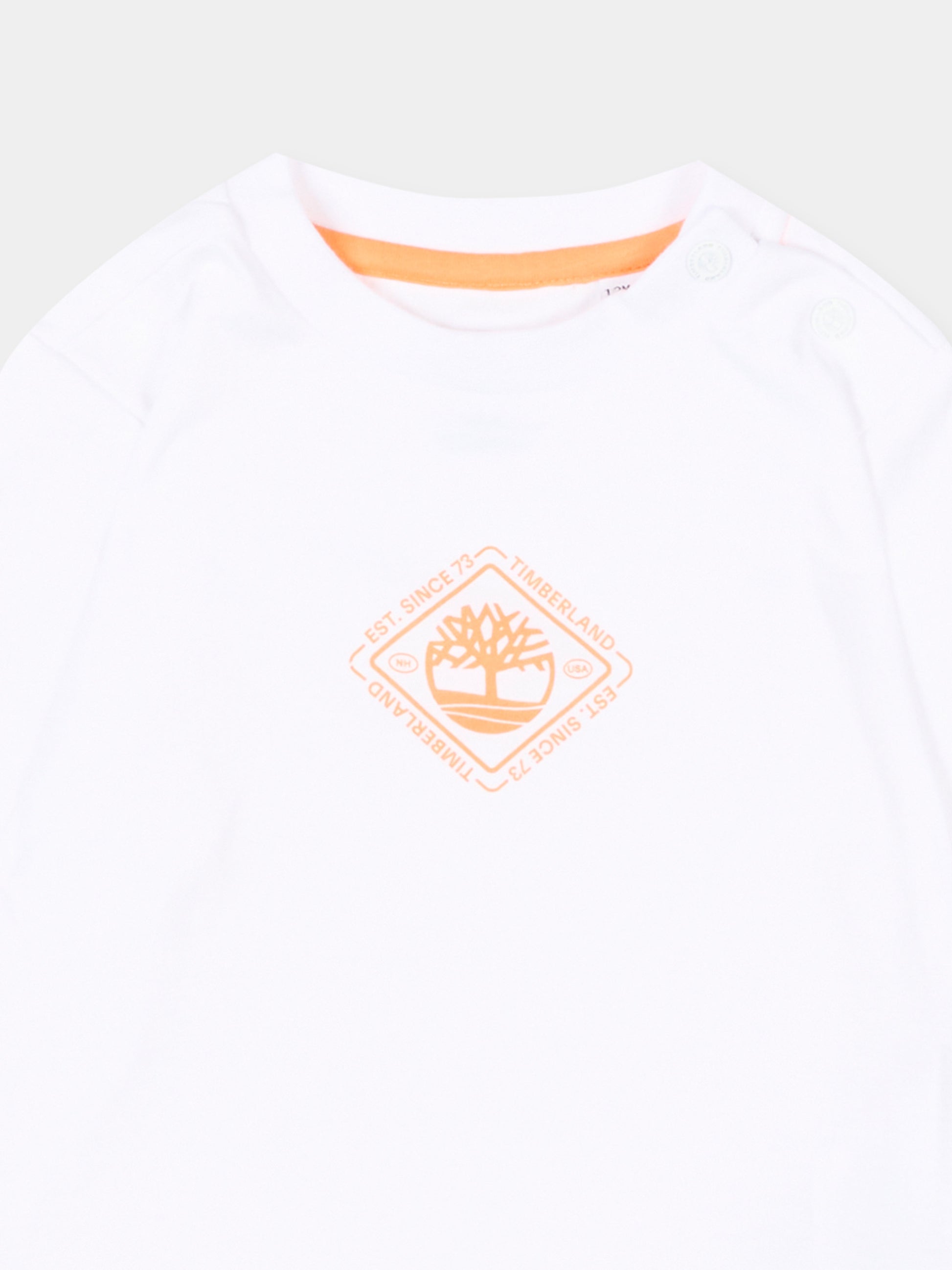 T-shirt a manica lunga bianca per neonato,Timberland,T60507 10P