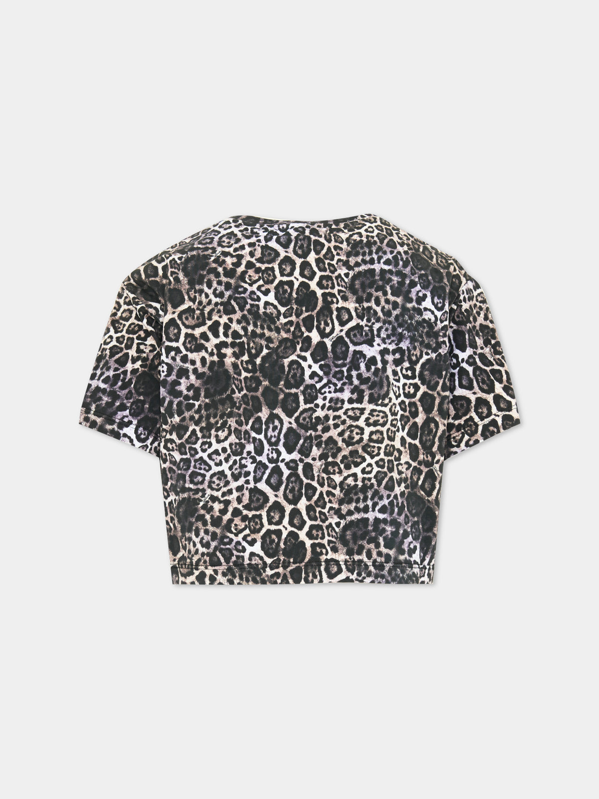 T-shirt a manica corta per bambina animalier,Just Cavalli Kids,JGA26048TS PANTER_BLK PANTER BLACK