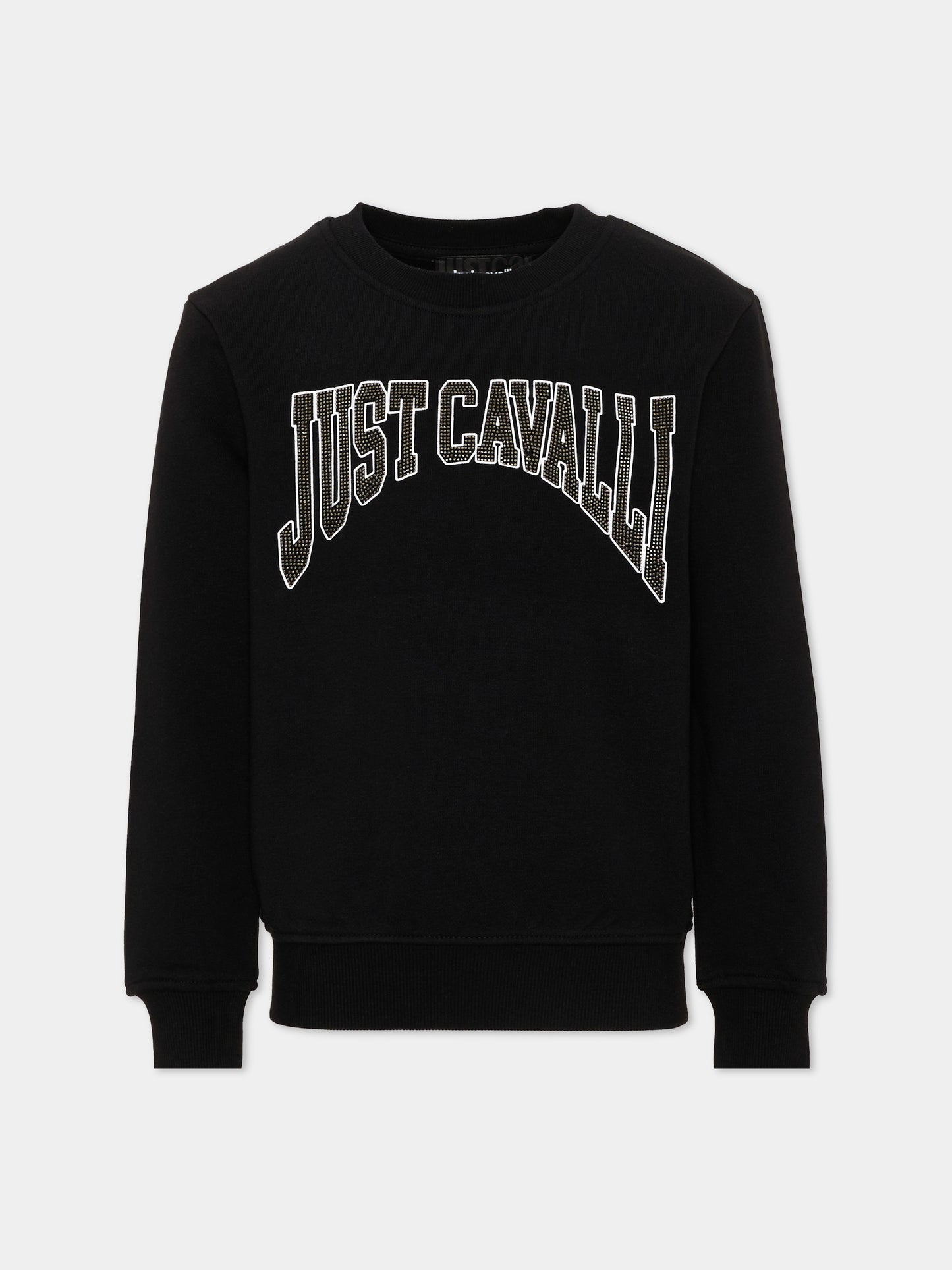 Felpa nera per bambino con logo,Just Cavalli Kids,JBA26157FE BLACK BLACK