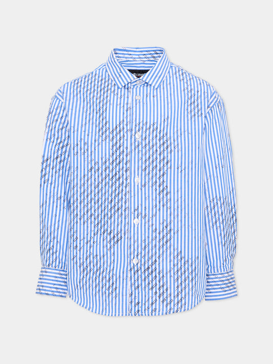 Camicia bianca a righe per bambino,Just Cavalli Kids,JBA26136CA WHITE/BL/B WHITE