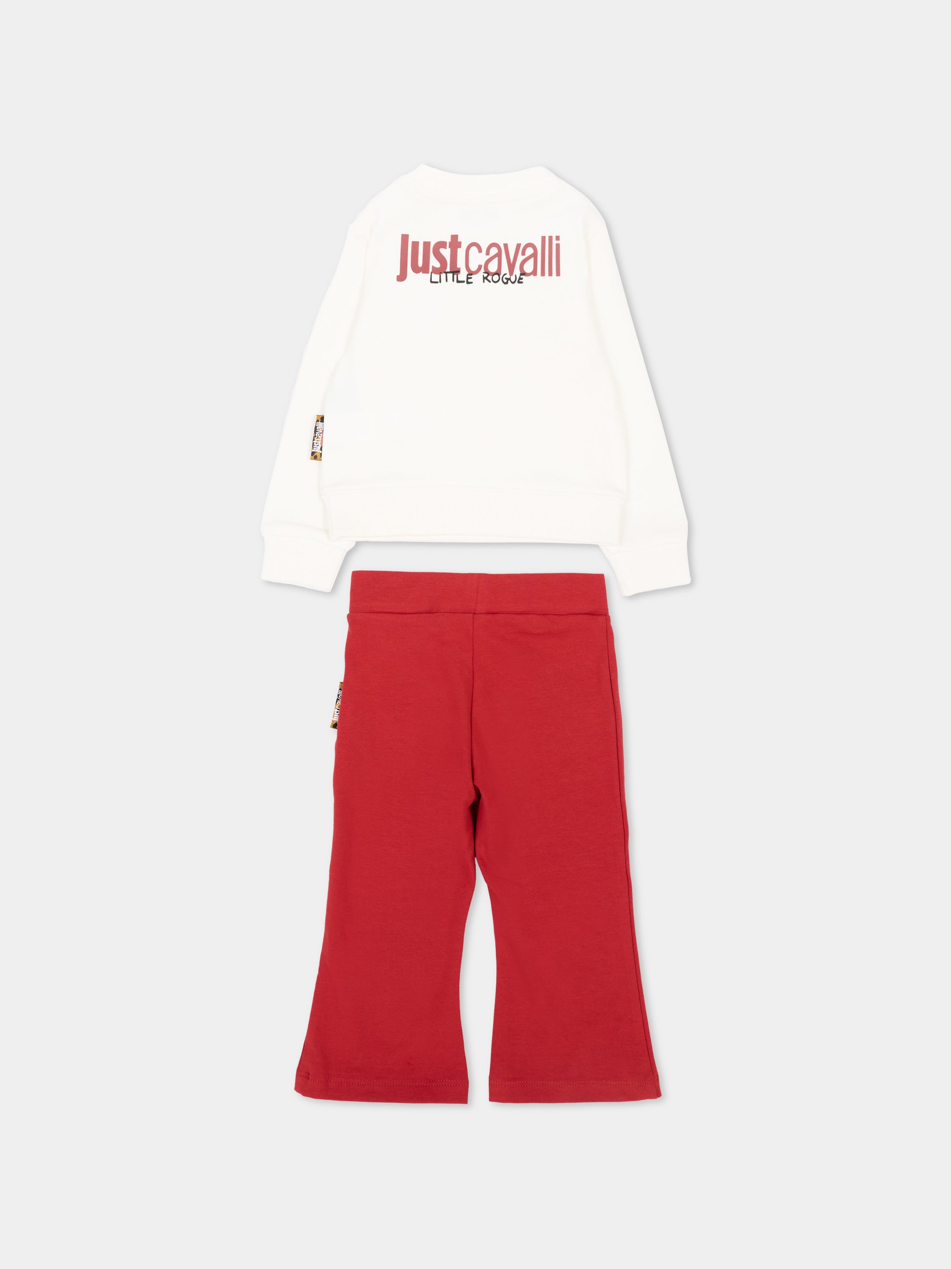 Completo sportivo avorio per neonata con logo,Just Cavalli Kids,JIA26089CF MARSHM/R.L MARSHMALLOW