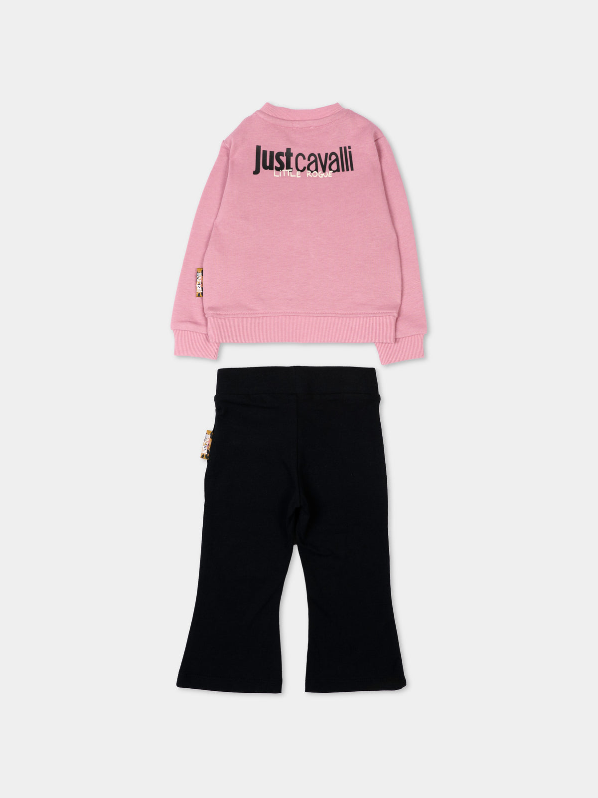 Completo sportivo rosa per neonata con logo,Just Cavalli Kids,JIA26089CF PINK/BLACK PINK