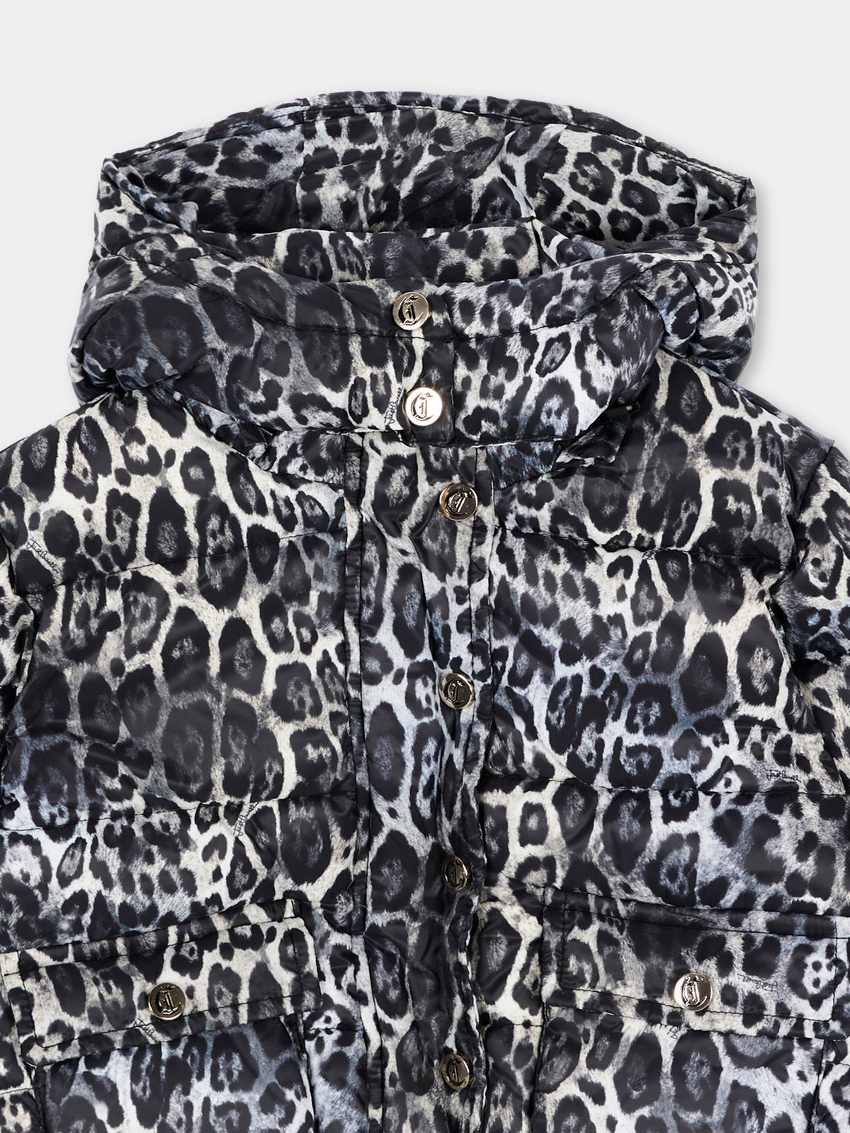 Piumino nero per neonata leopardato,Just Cavalli Kids,JIA26087PI PANTER_BLK PANTER BLACK