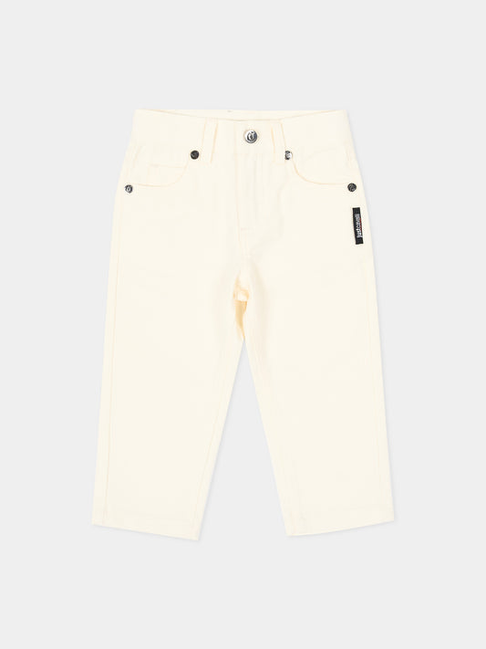 Pantalone avorio per neonato con logo,Just Cavalli Kids,JIA26040PA MARSHMAL. MARSHMALLOW