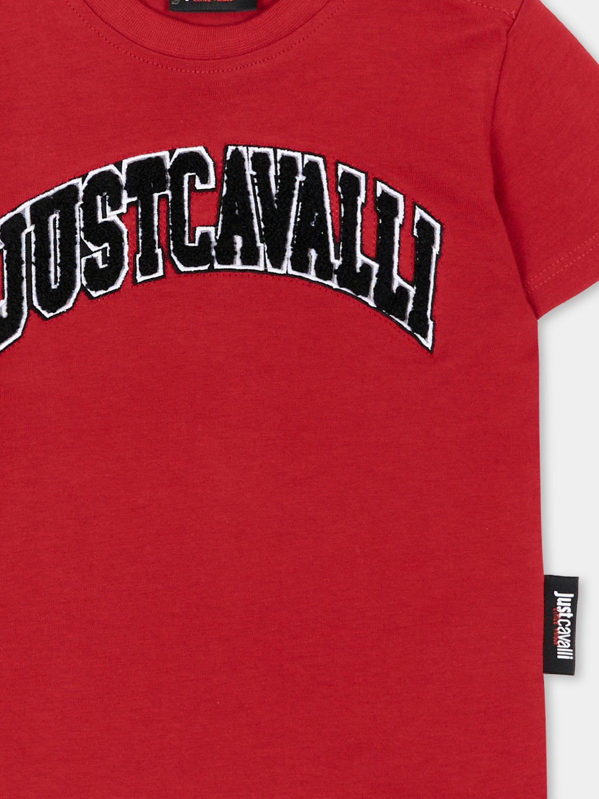 T-shirt rossa per neonato con logo,Just Cavalli Kids,JIA26053TS RED_LAVA RED LAVA