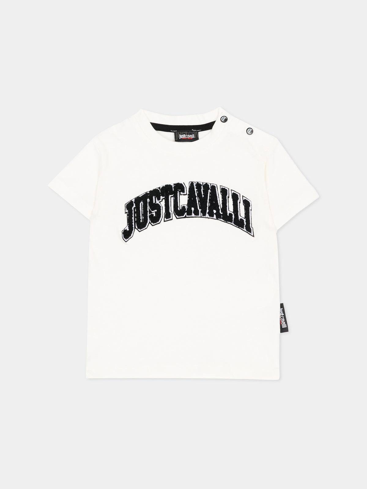 T-shirt avorio per neonato con logo,Just Cavalli Kids,JIA26053TS MARSHMAL. MARSHMALLOW