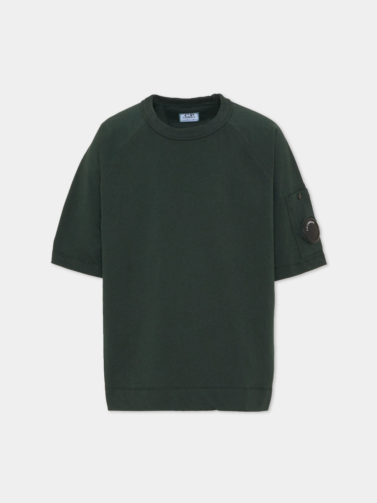 T-shirt verde per bambino con logo,C. P. Company,CNM00R LAA17 30807