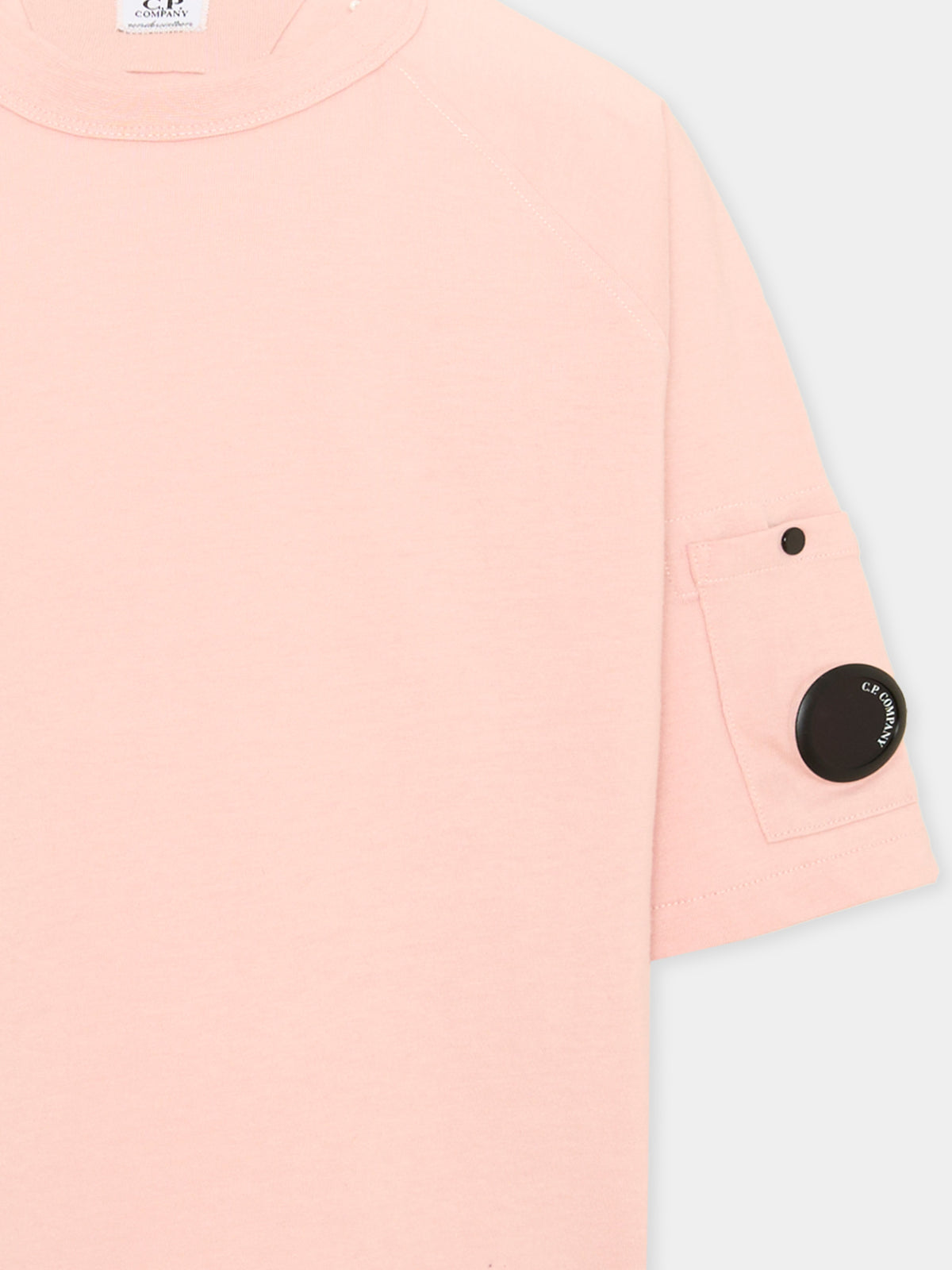 T-shirt a manica corta rosa per bambino con lente,C. P. Company,CNM00R LAA17 50504