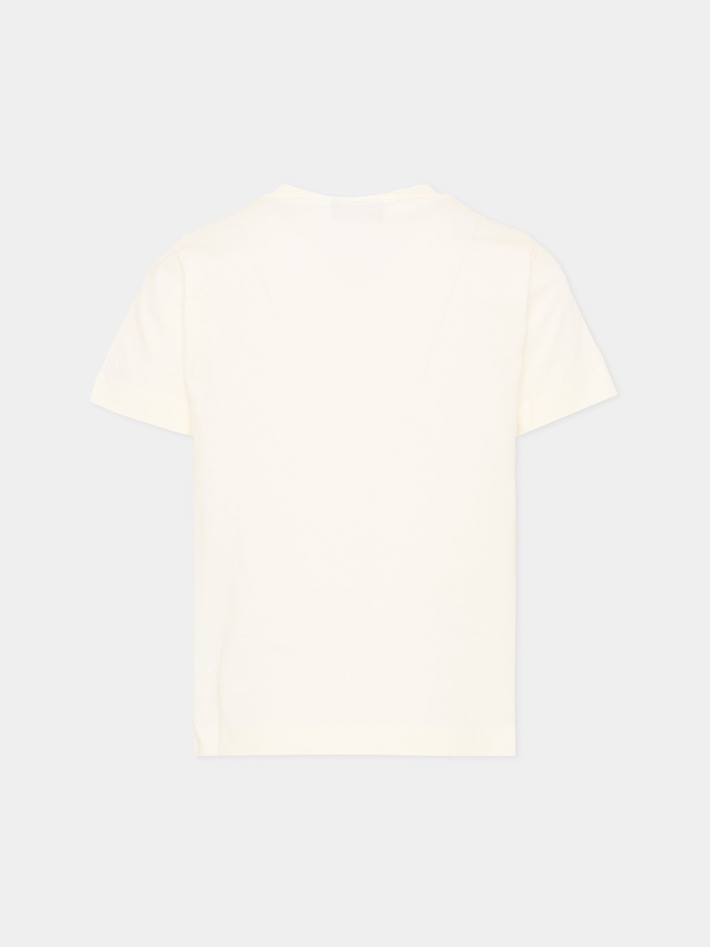 T-shirt avorio per bambino con logo,Paul & Shark Junior,WMM00E LAA01 10057
