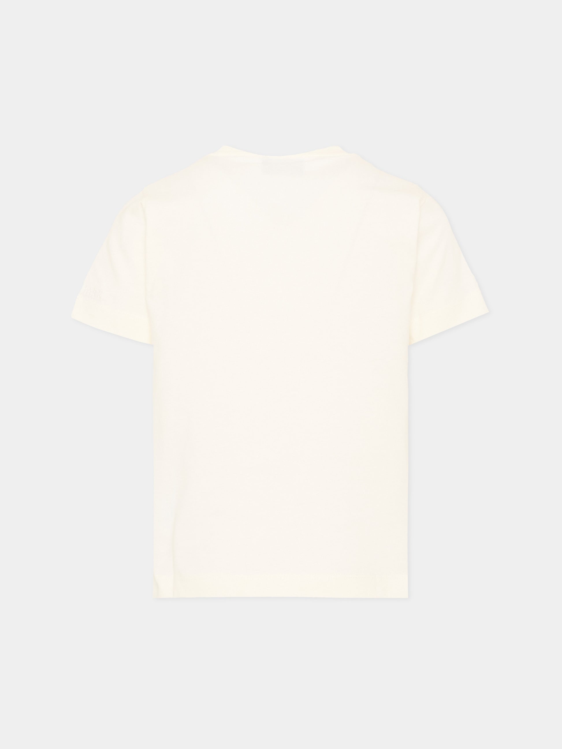 T-shirt avorio per bambino con logo,Paul & Shark Junior,WMM00E LAA01 10057