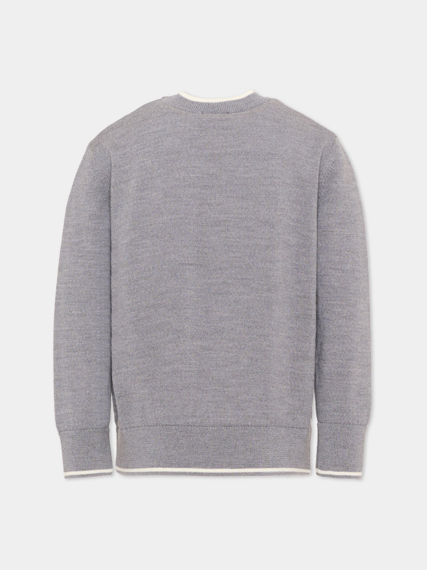 Maglione grigio per bambino con logo,Paul & Shark Junior,WUW005 LHE88 60901
