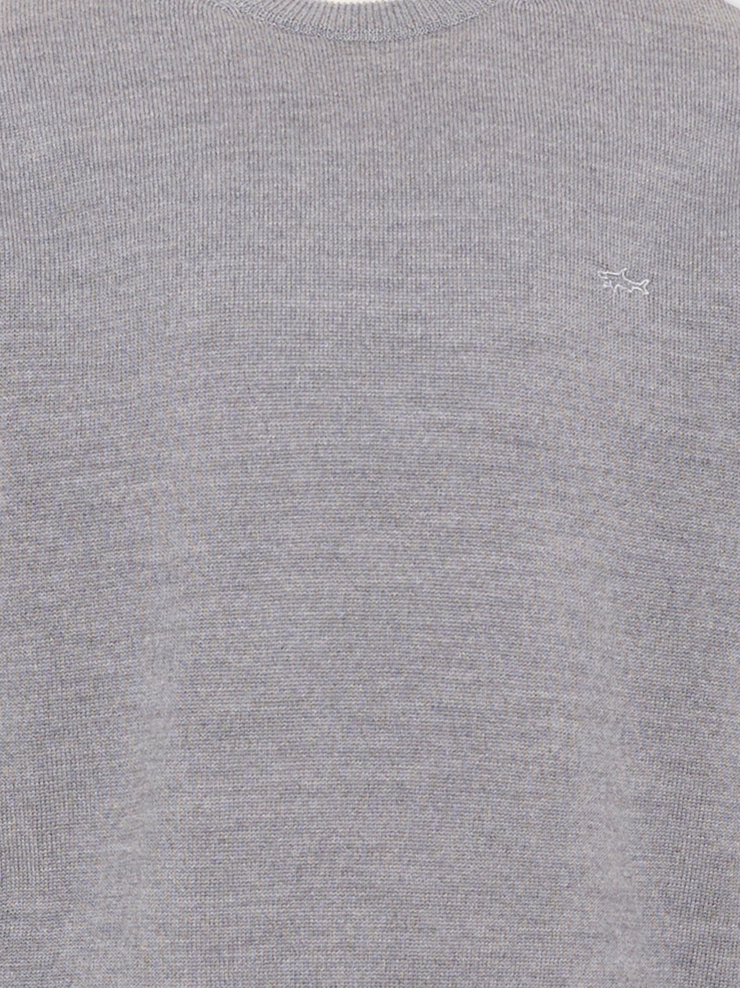 Maglione grigio per bambino con logo,Paul & Shark Junior,WUW005 LHE88 60901