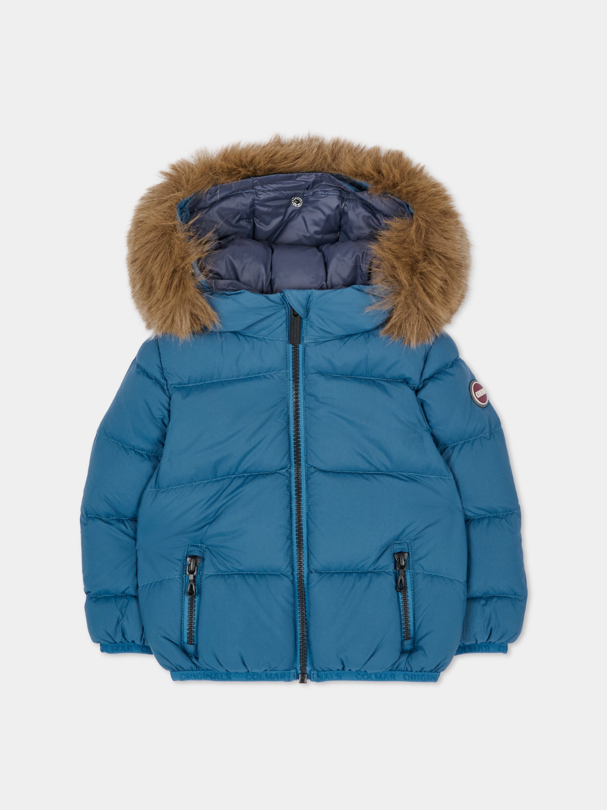 Piumino blu per neonato con cappuccio,Colmar Originals Kids,34000070E 4ZP 779
