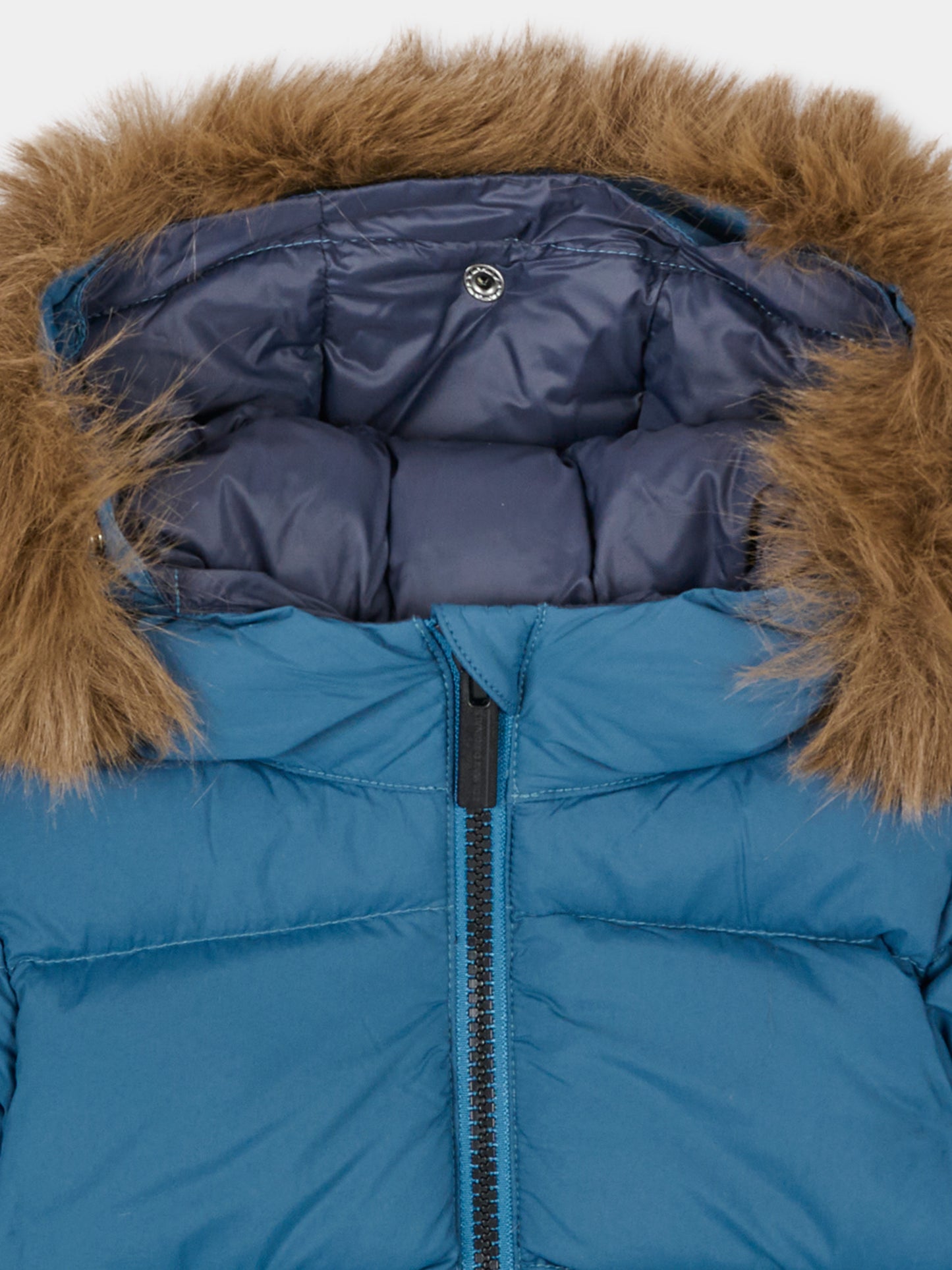 Piumino blu per neonato con cappuccio,Colmar Originals Kids,34000070E 4ZP 779