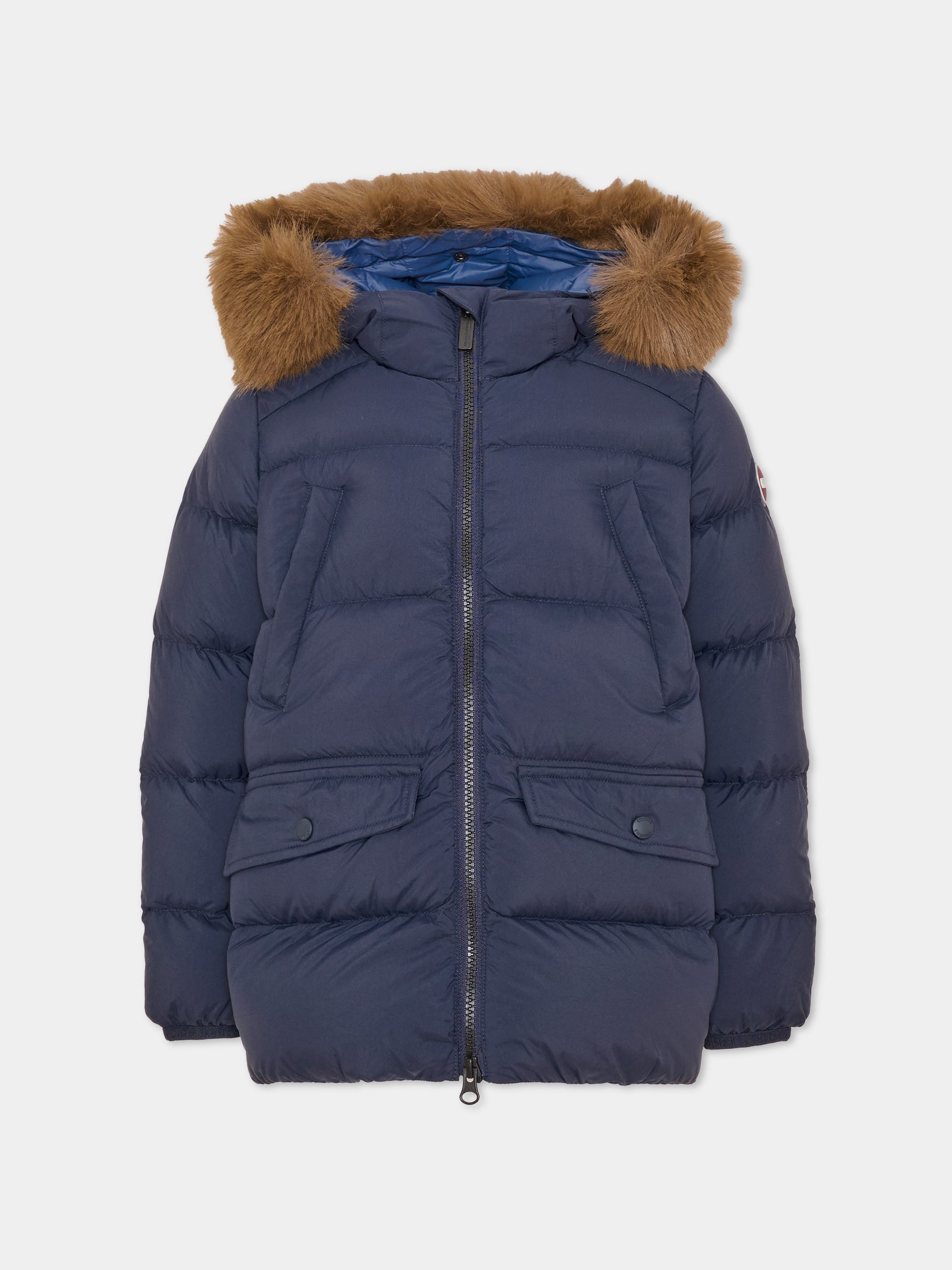 Piumino blu per bambino con cappuccio,Colmar Originals Kids,34000056E 4ZP 68